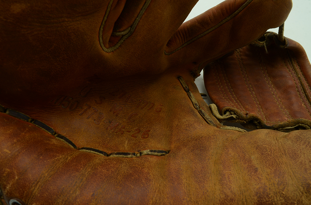 1950s Three Finger Military Baseball Glove