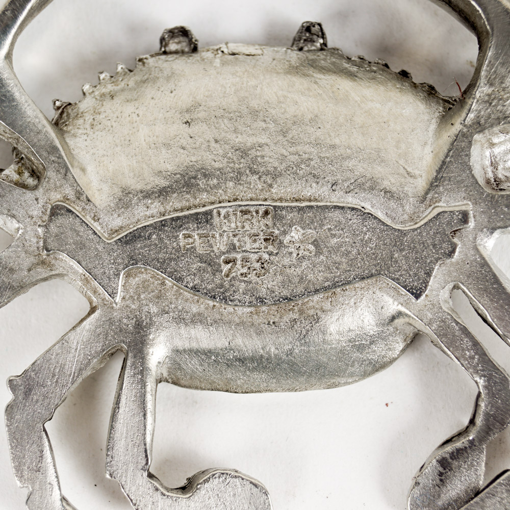 Tiffany & Co. Pewter Jewelry Bed and a Pewter Crab