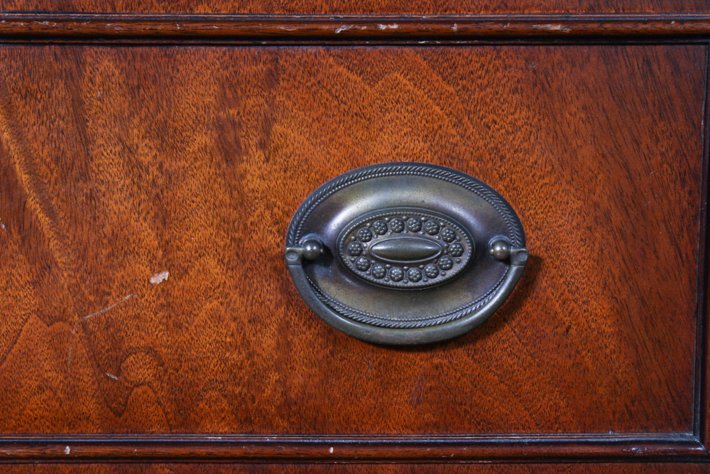 1920s Saginaw Mahogany Breakfront China Cabinet