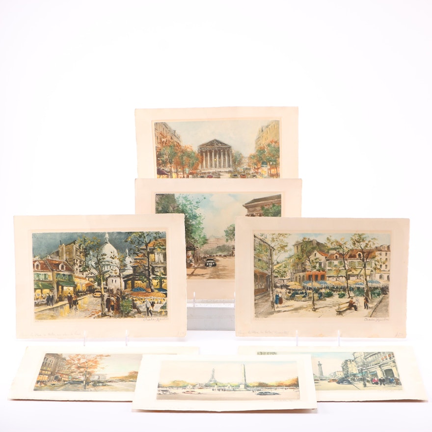Collection of Charles Mondin Signed Paris Prints