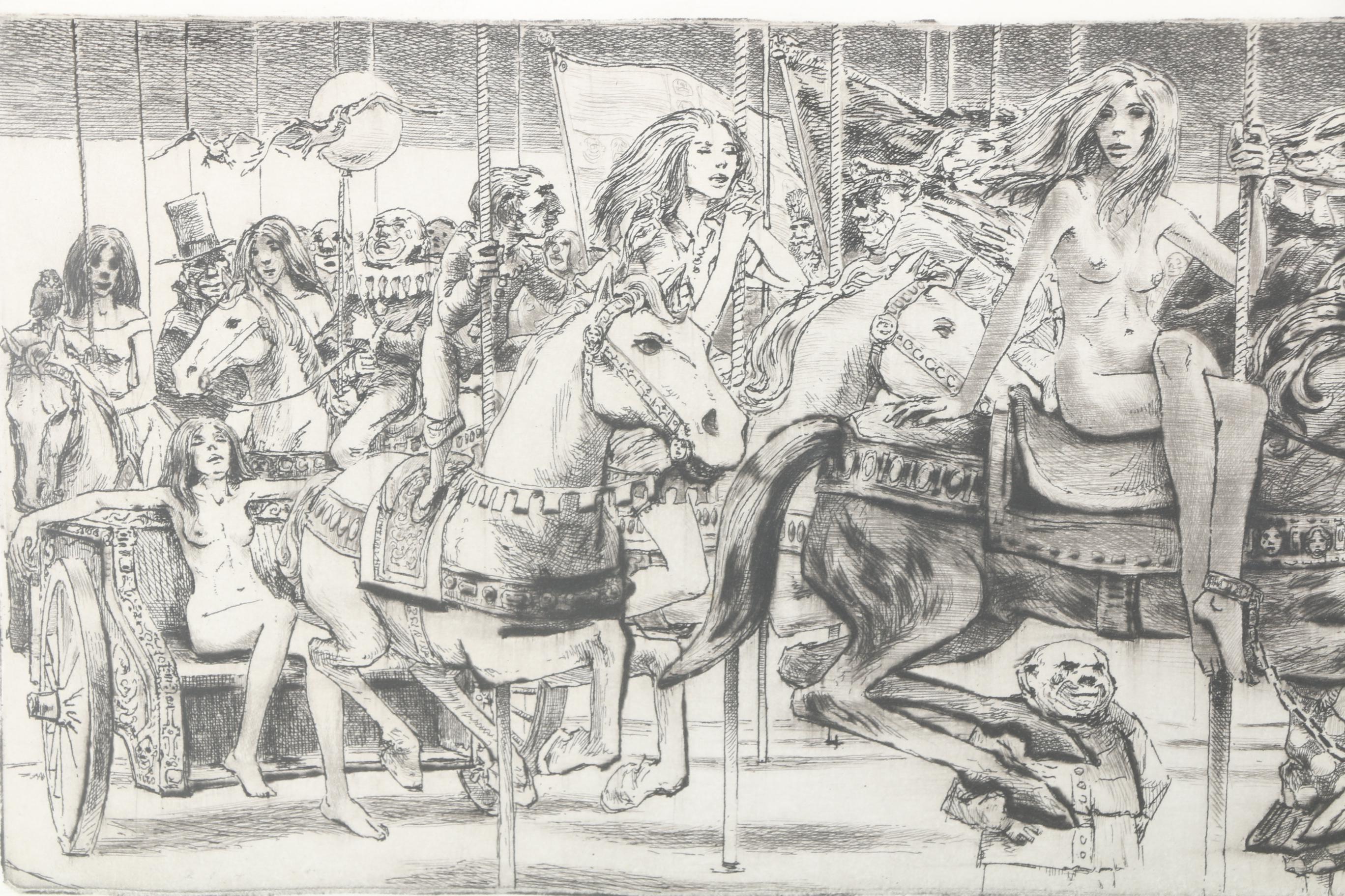 Harbrough Limited Edition Etching "Clown Funeral"