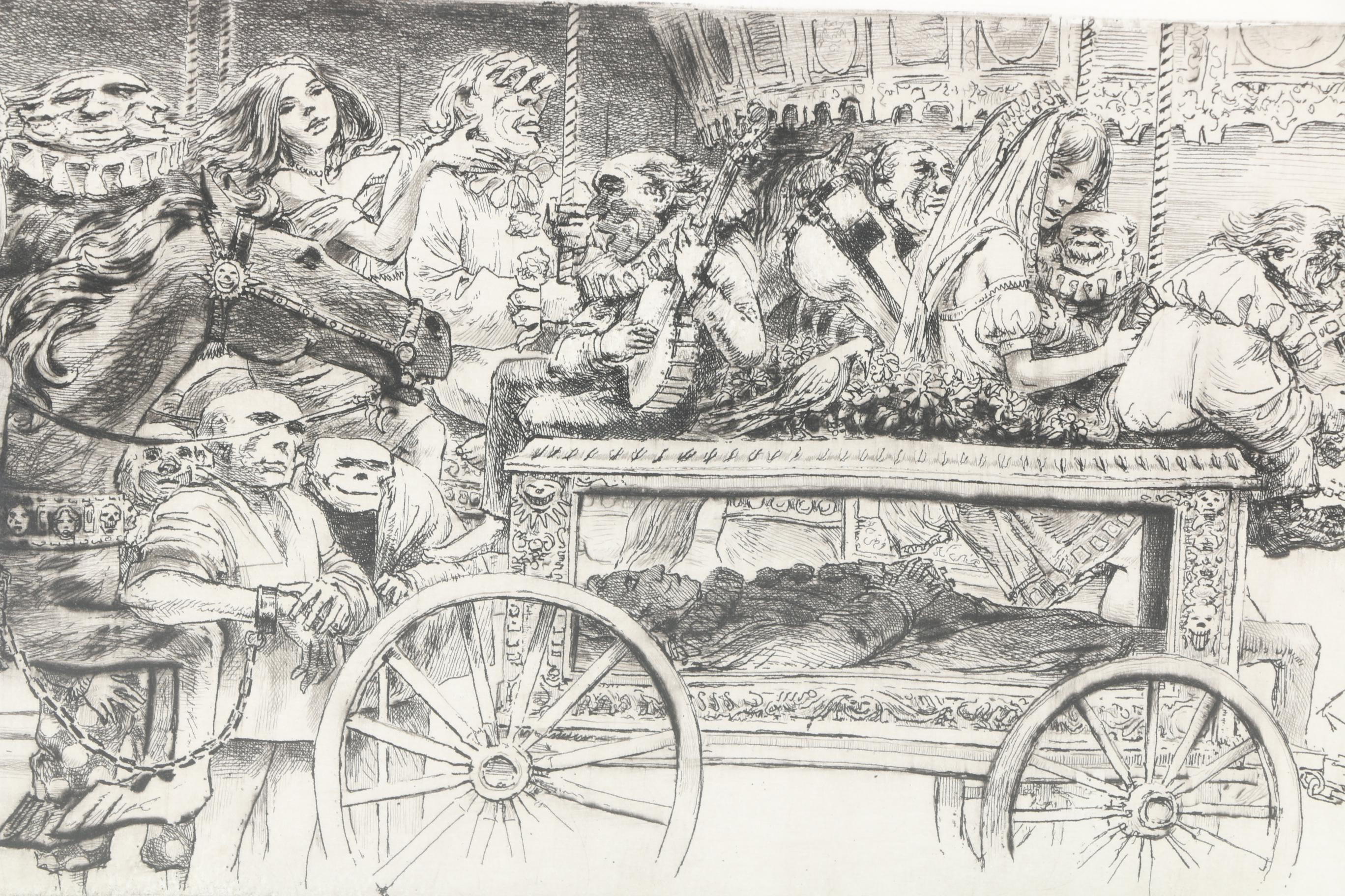 Harbrough Limited Edition Etching "Clown Funeral"