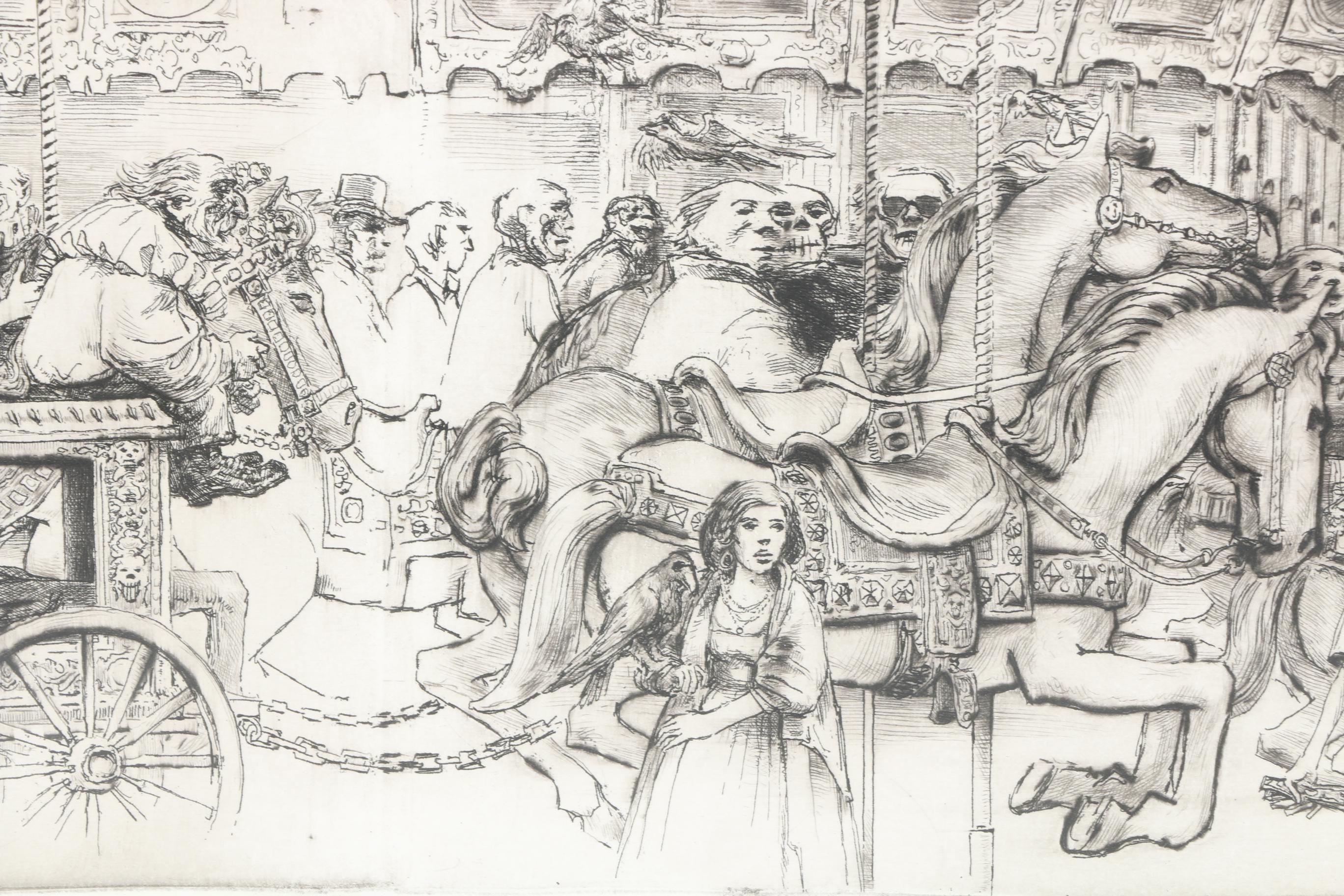 Harbrough Limited Edition Etching "Clown Funeral"