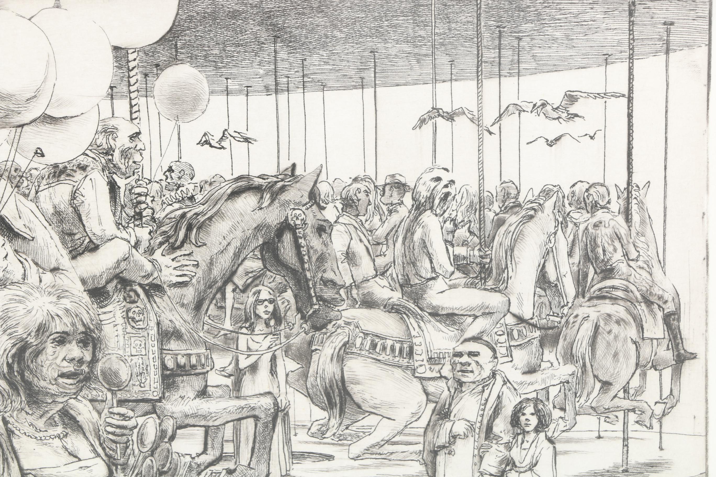 Harbrough Limited Edition Etching "Clown Funeral"