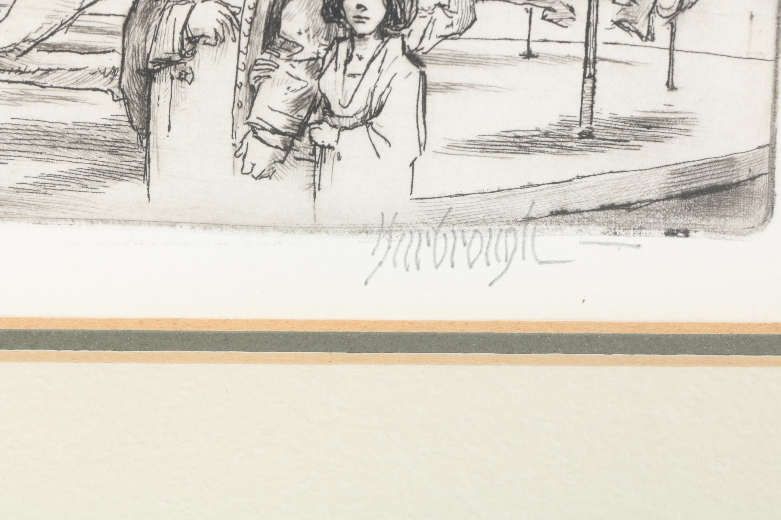 Harbrough Limited Edition Etching "Clown Funeral"