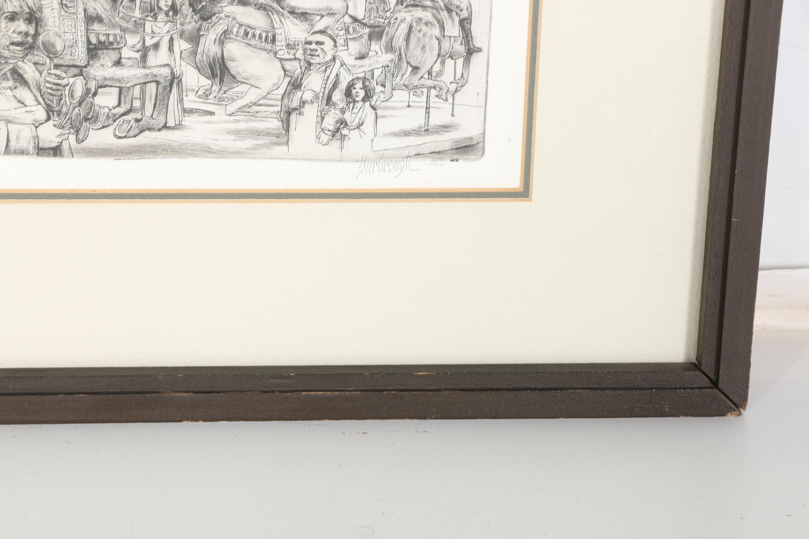 Harbrough Limited Edition Etching "Clown Funeral"