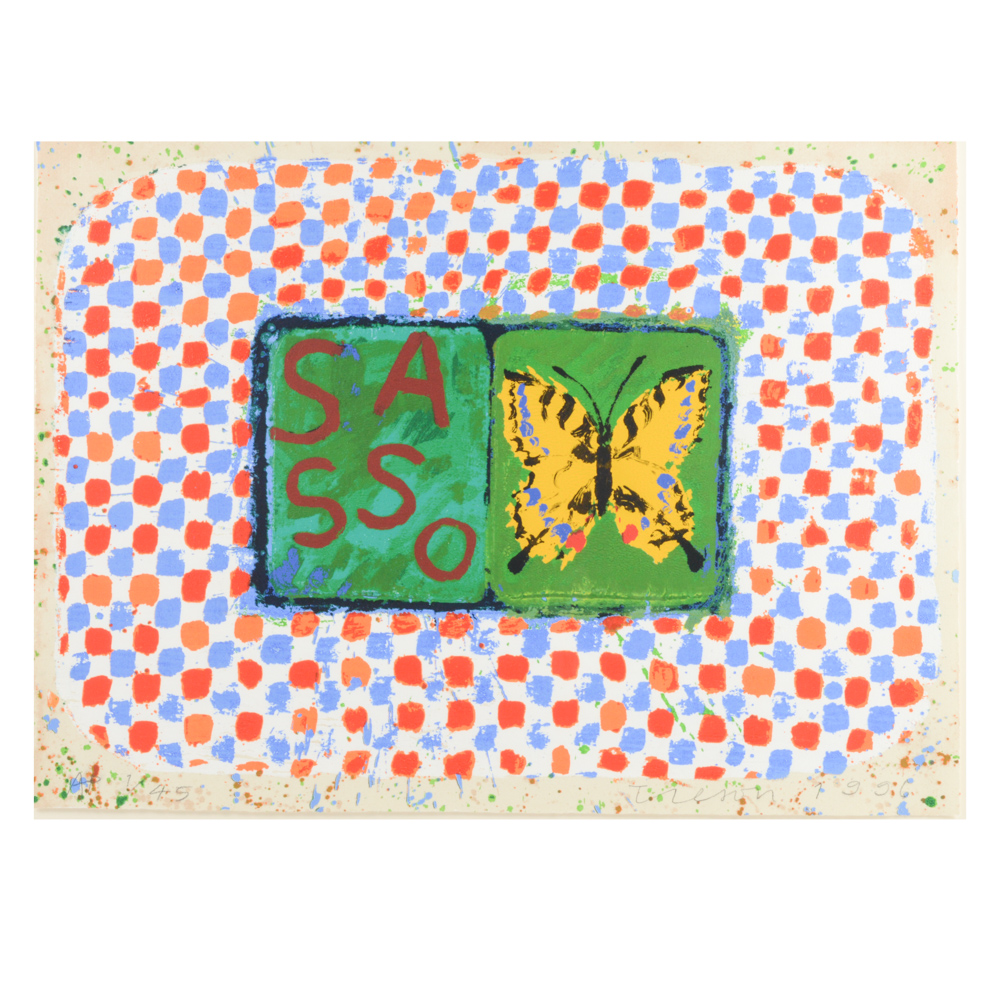 Joe Tilson Artist Proof Screenprint with Woodblock  "Conjunction, Swallowtail, Sesso "