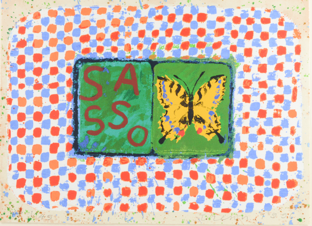 Joe Tilson Artist Proof Screenprint with Woodblock  "Conjunction, Swallowtail, Sesso "