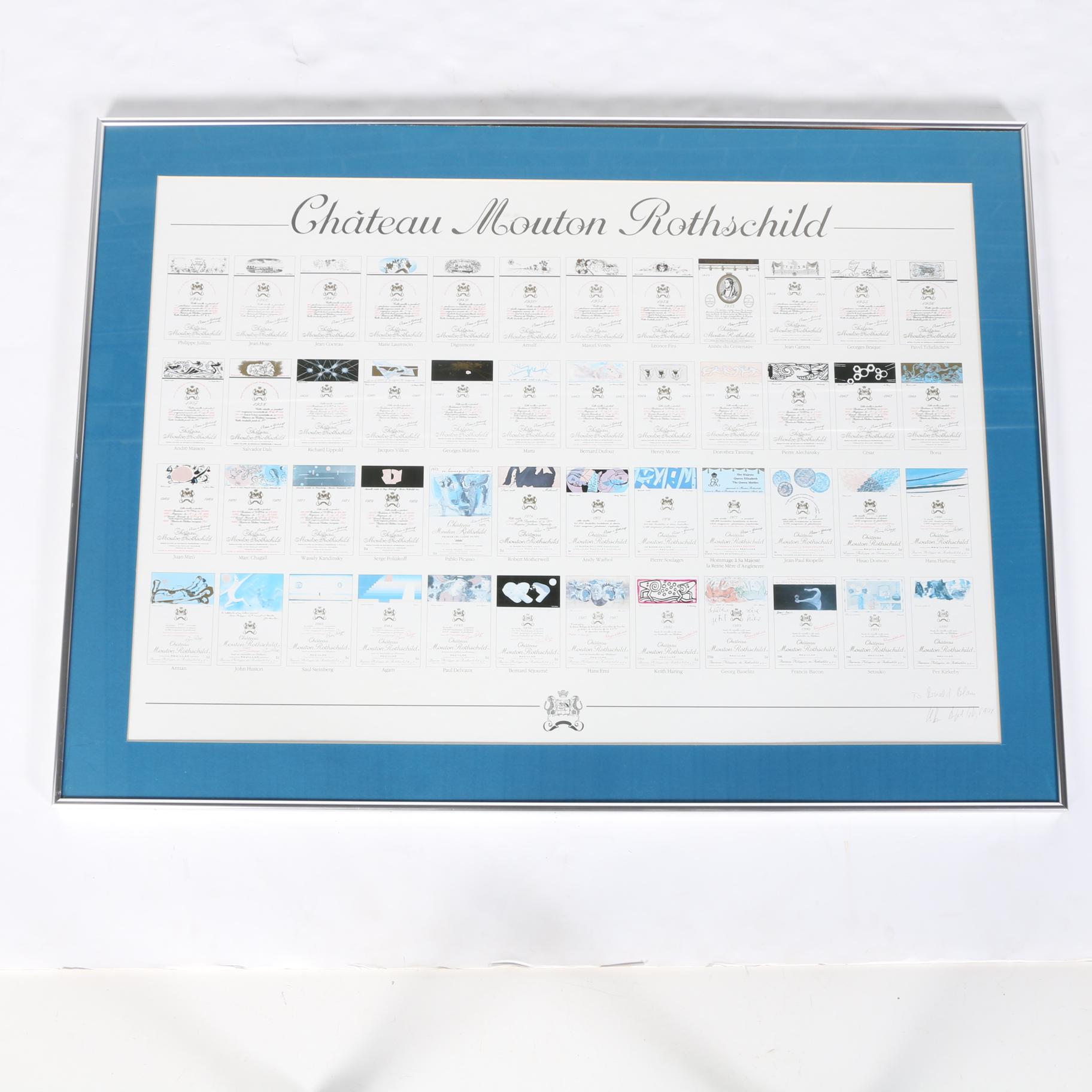 Château Mouton Rothschild Labels Offset Lithograph