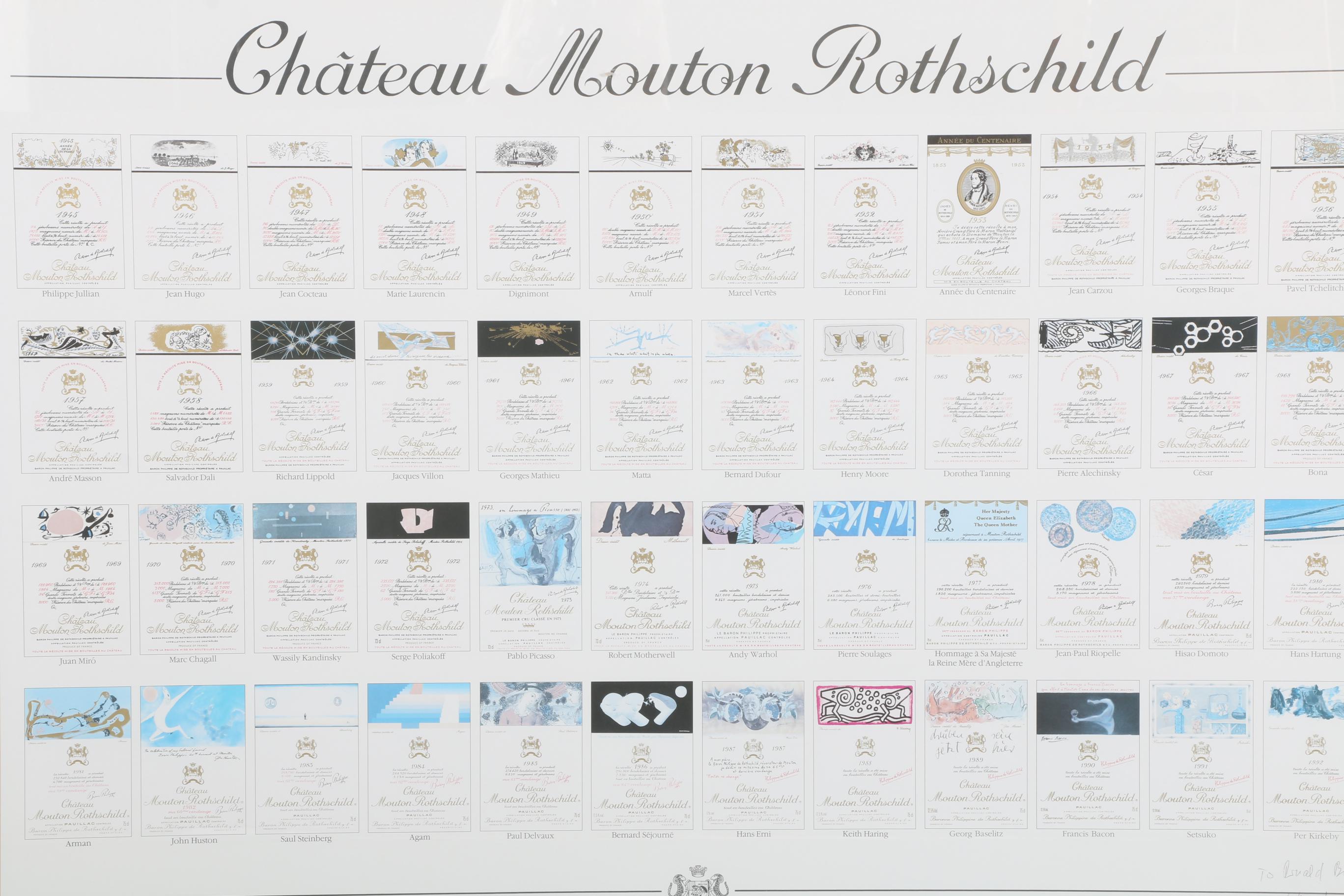 Château Mouton Rothschild Labels Offset Lithograph