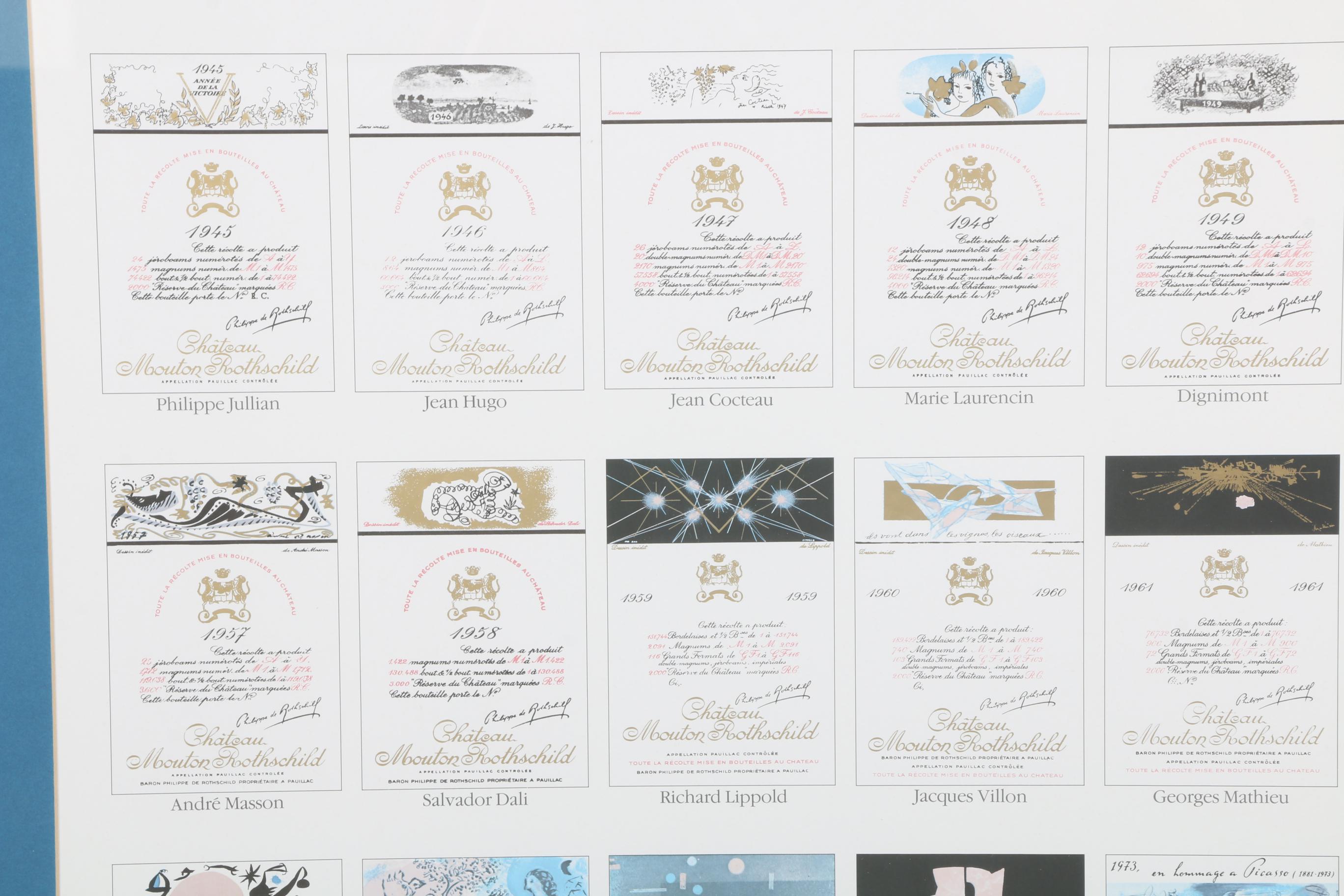 Château Mouton Rothschild Labels Offset Lithograph