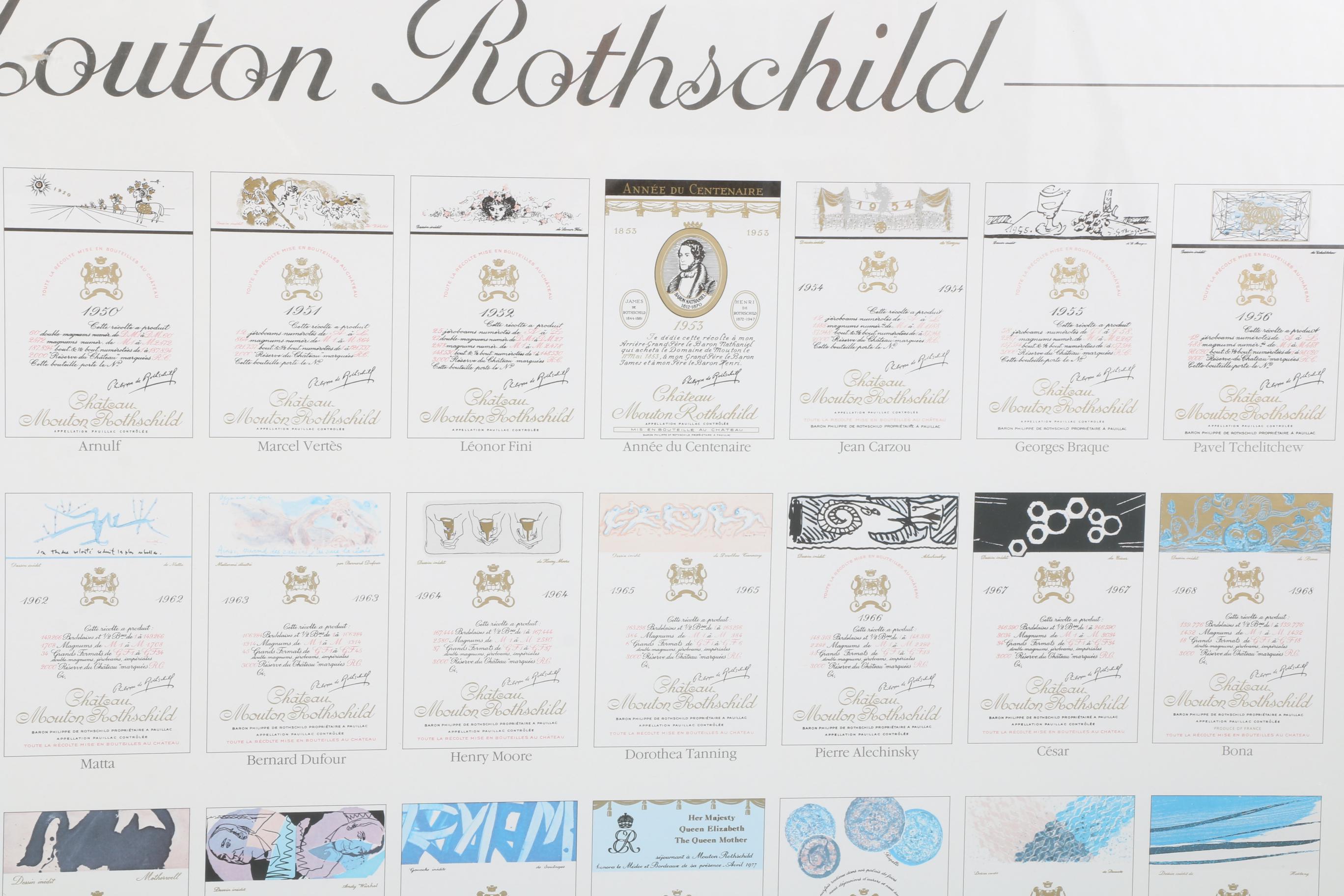 Château Mouton Rothschild Labels Offset Lithograph