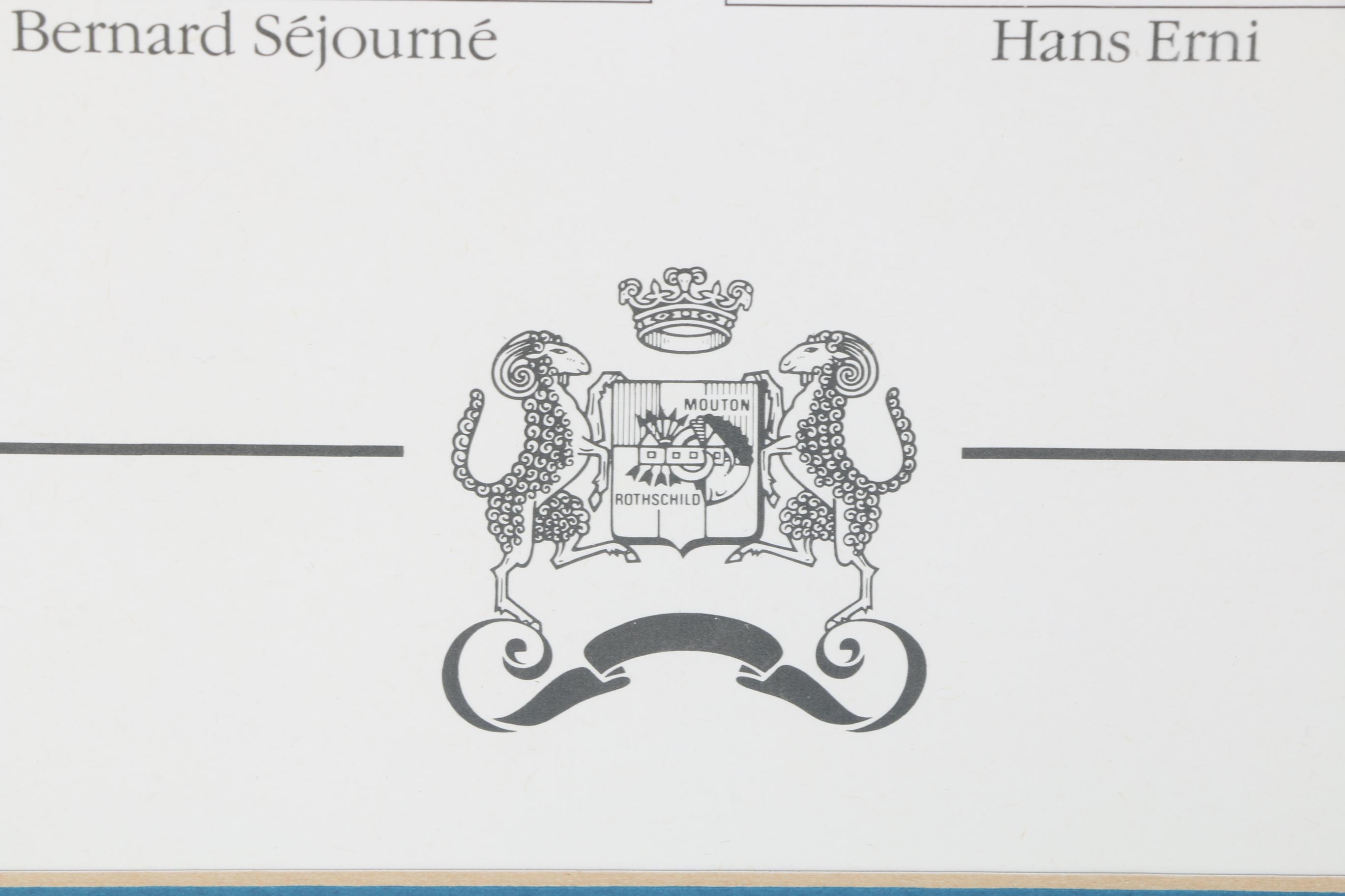 Château Mouton Rothschild Labels Offset Lithograph