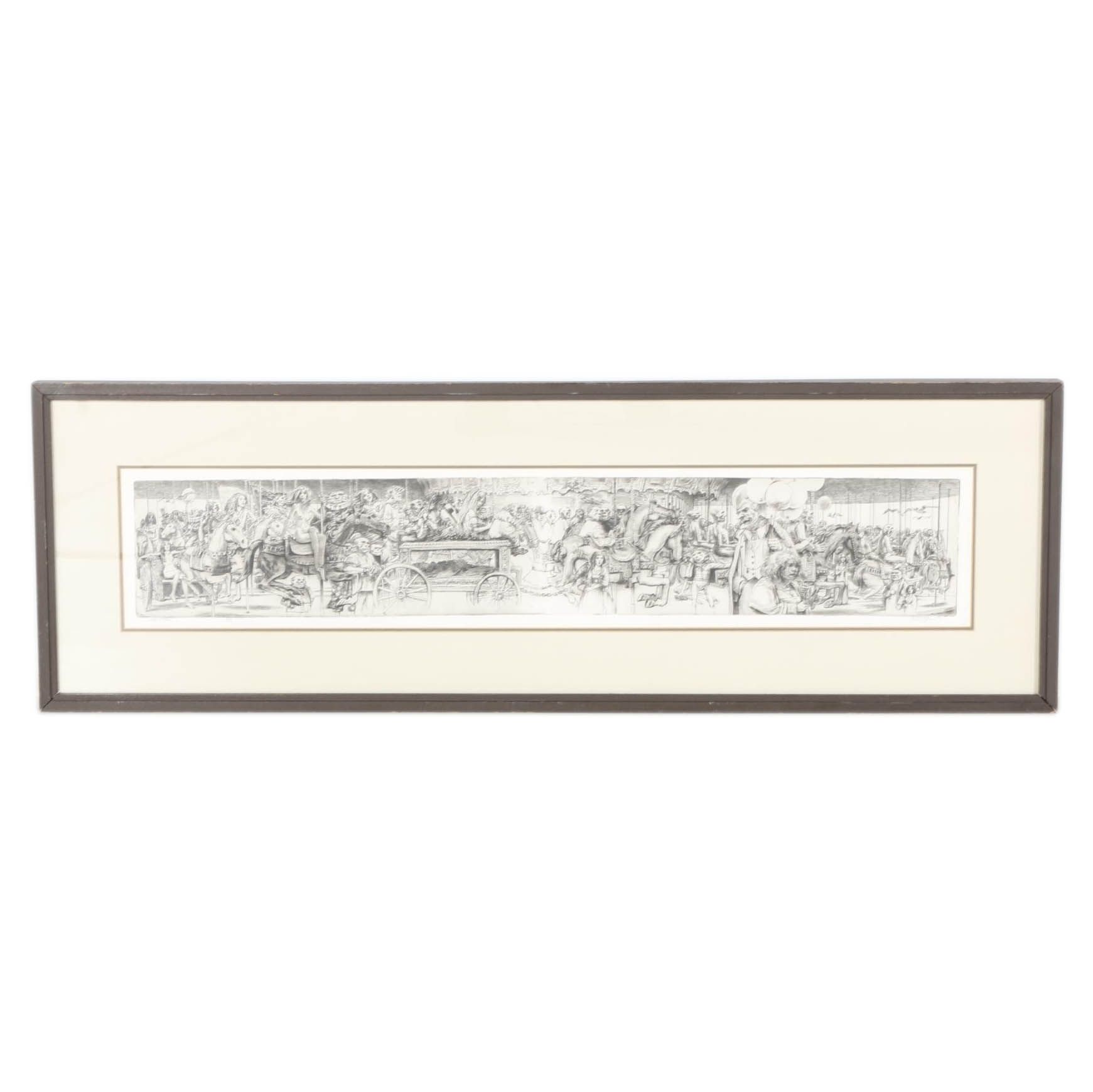 Harbrough Limited Edition Etching "Clown Funeral"