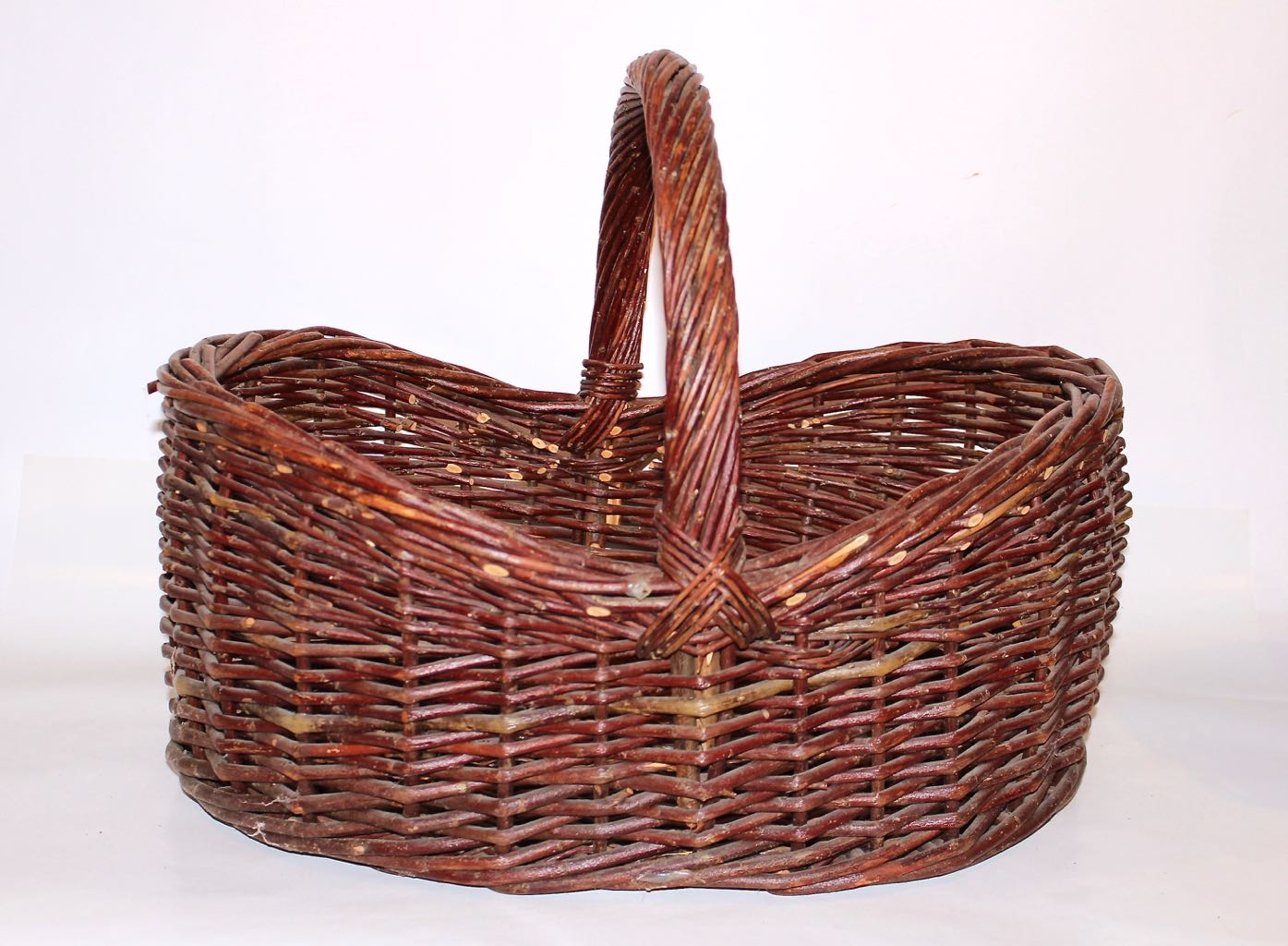 Vintage COACH Leather Bottle Case with Wicker Basket