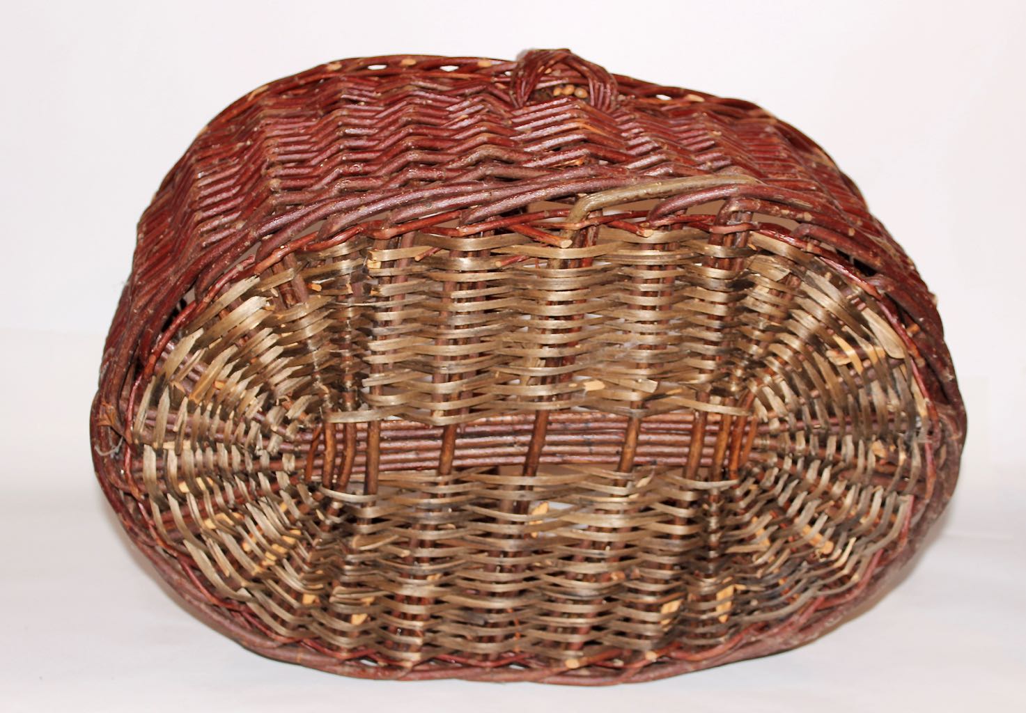 Vintage COACH Leather Bottle Case with Wicker Basket