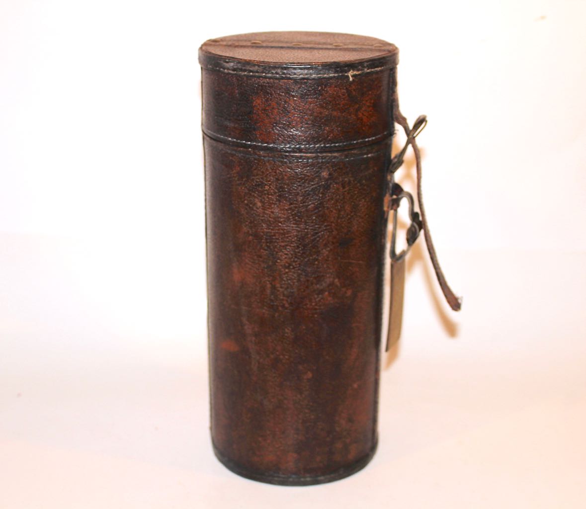 Vintage COACH Leather Bottle Case with Wicker Basket