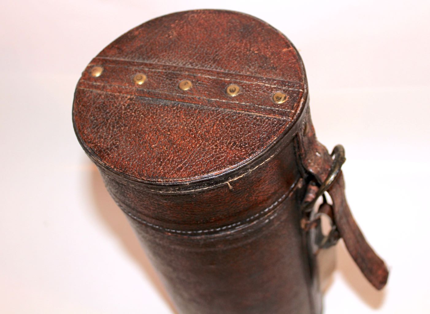 Vintage COACH Leather Bottle Case with Wicker Basket