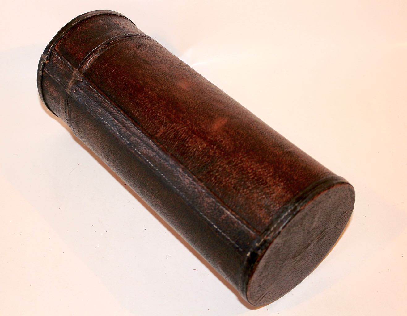 Vintage COACH Leather Bottle Case with Wicker Basket