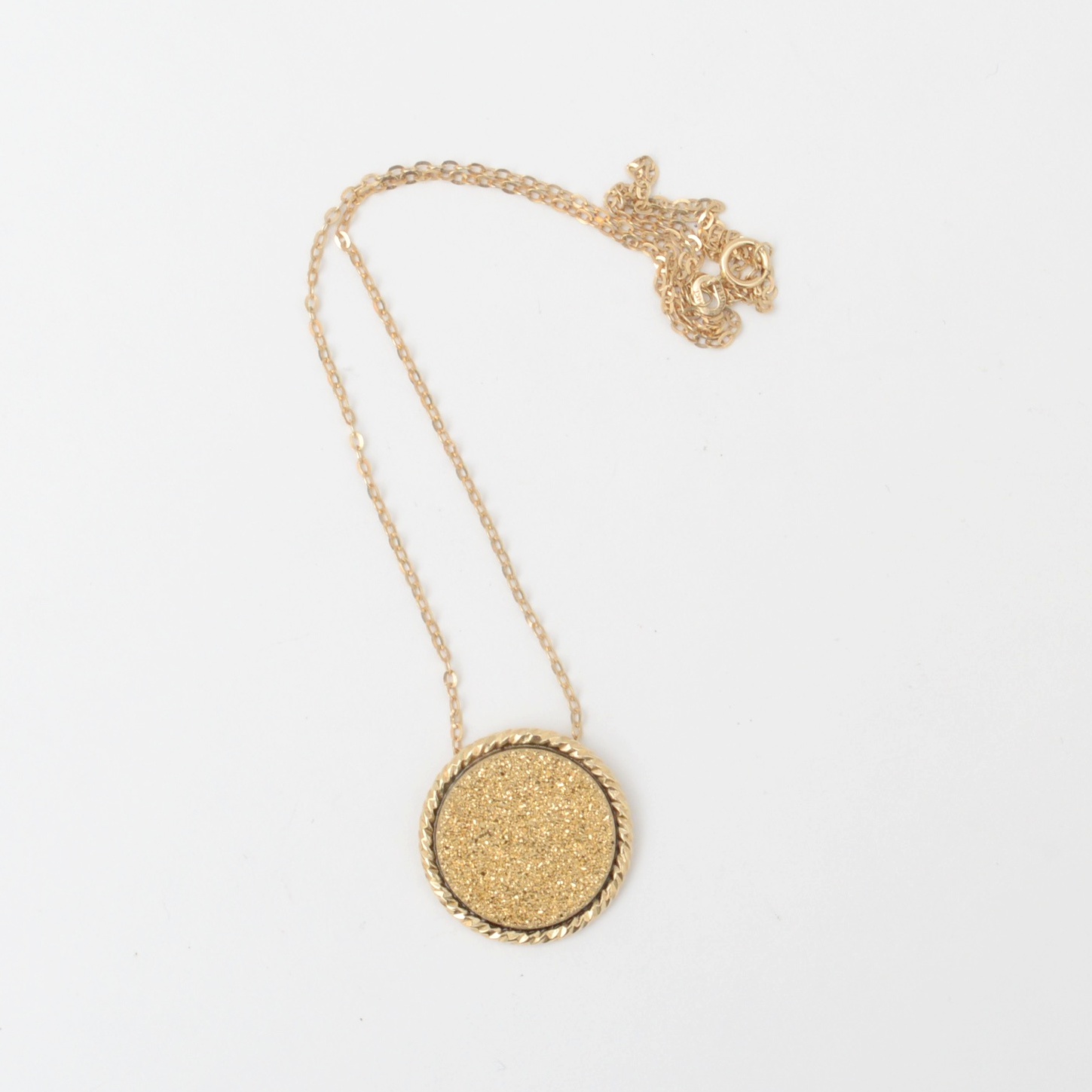 Milor 14K Yellow Gold Druzy Necklace