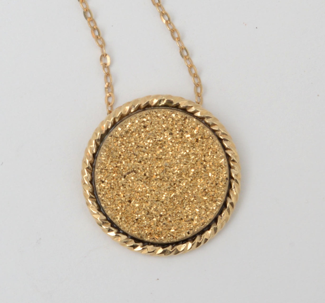 Milor 14K Yellow Gold Druzy Necklace