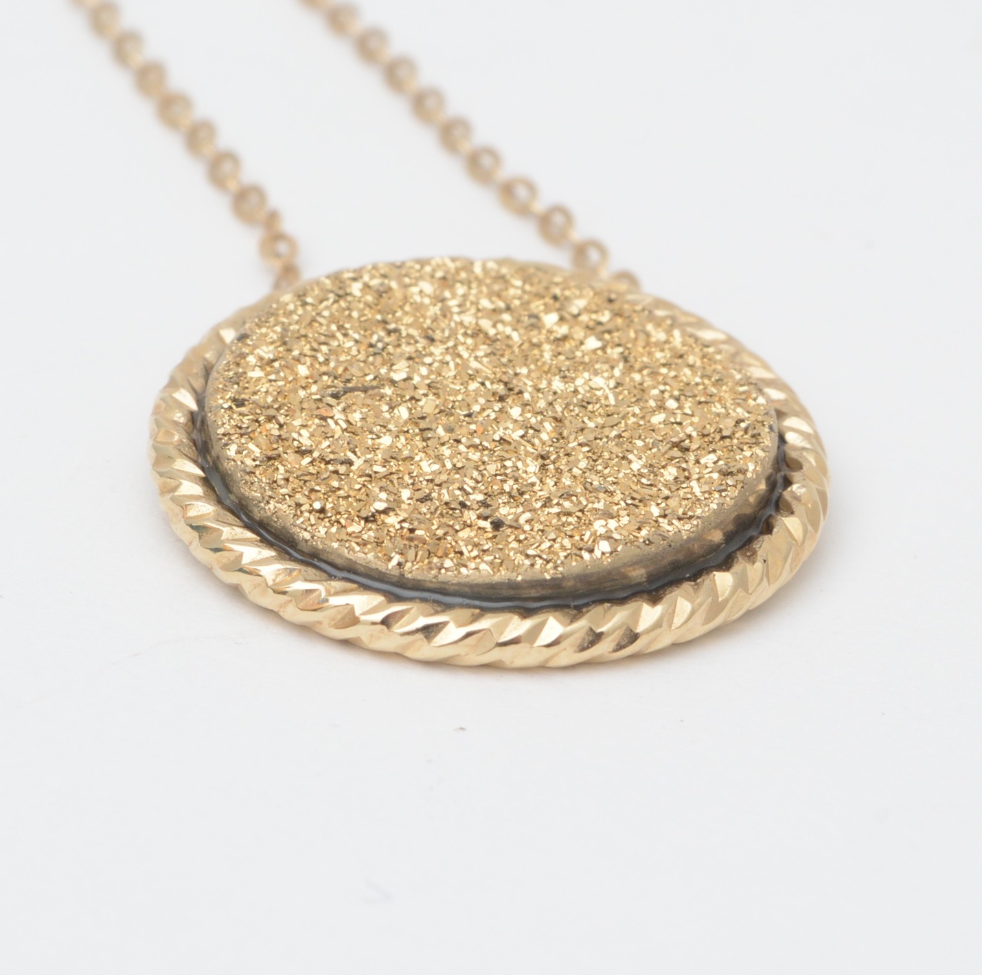 Milor 14K Yellow Gold Druzy Necklace