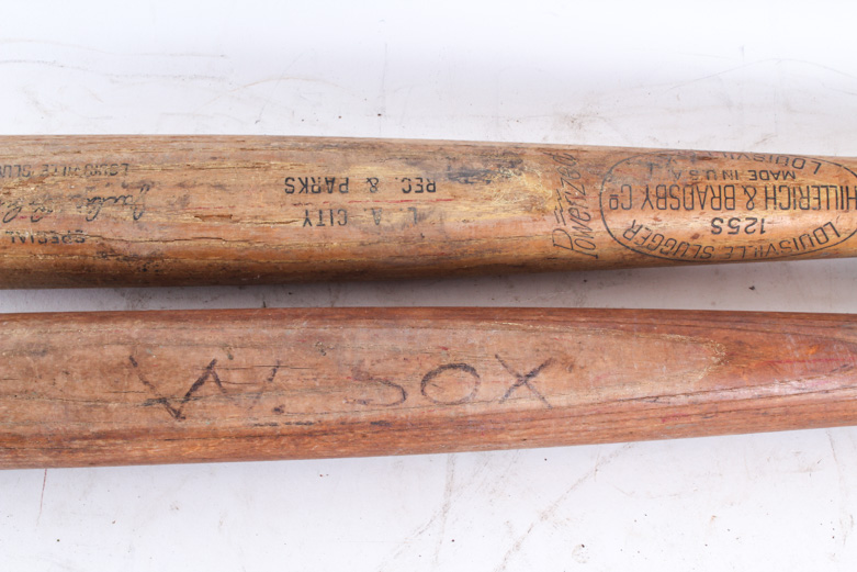 Pairing of Vintage Louisville Slugger Wooden Baseball Bats