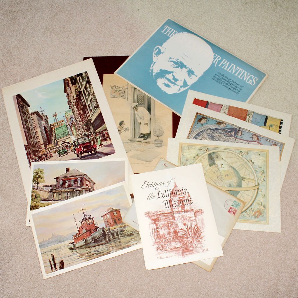 Vintage Offset Lithograph Prints Collection