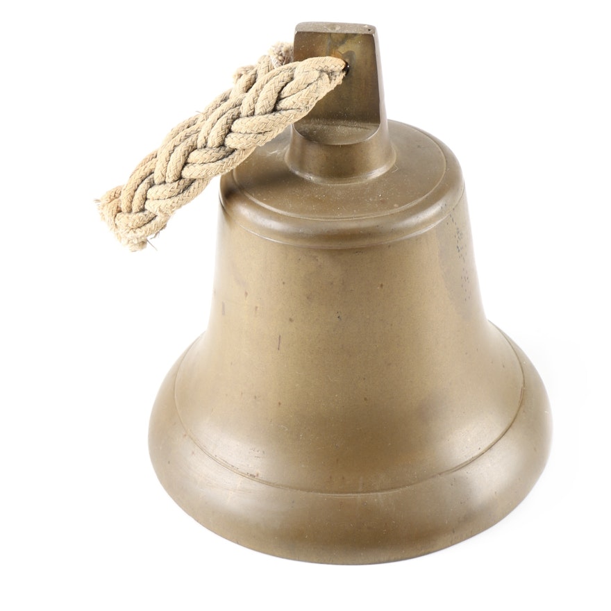 Brass Bell With Braided Rope