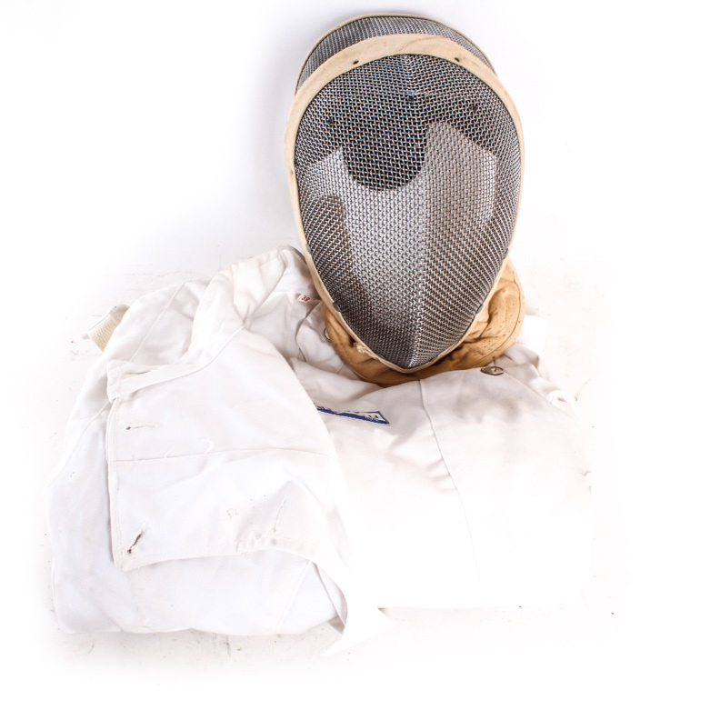 Vintage Castello Fencing Mask and Uniform Jacket
