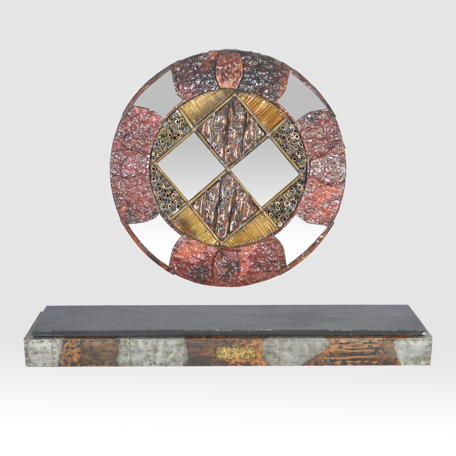 Wall Mounted Mirror and a Matching Slate Top Mantle