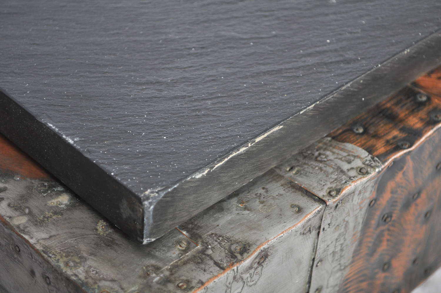 Wall Mounted Mirror and a Matching Slate Top Mantle