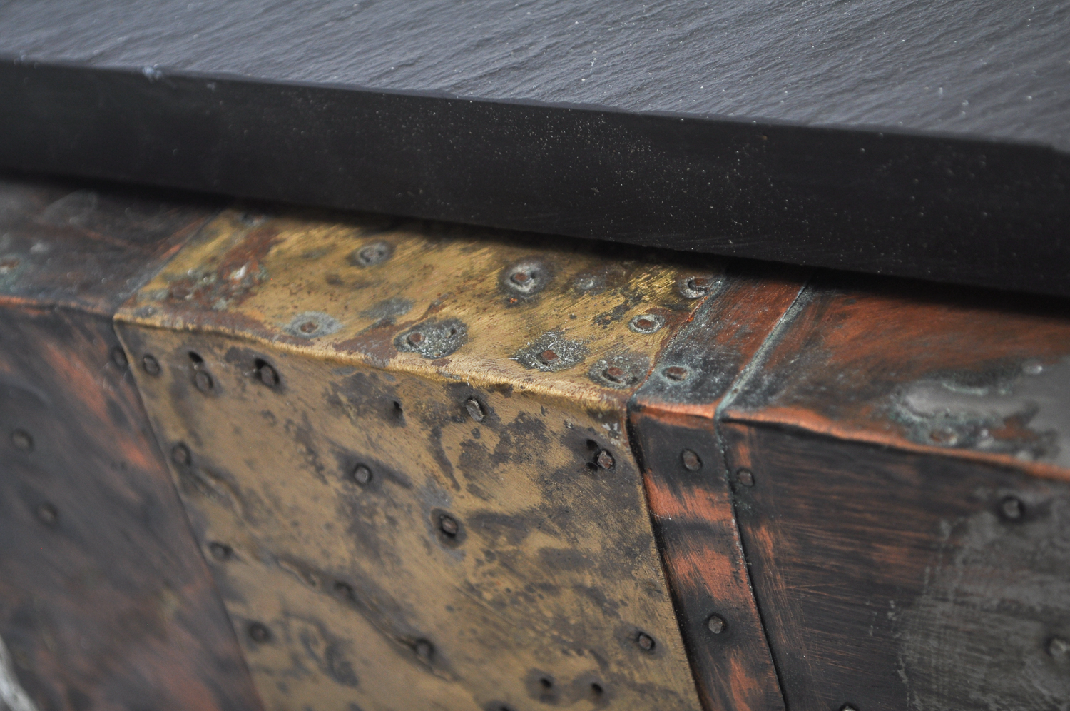 Wall Mounted Mirror and a Matching Slate Top Mantle