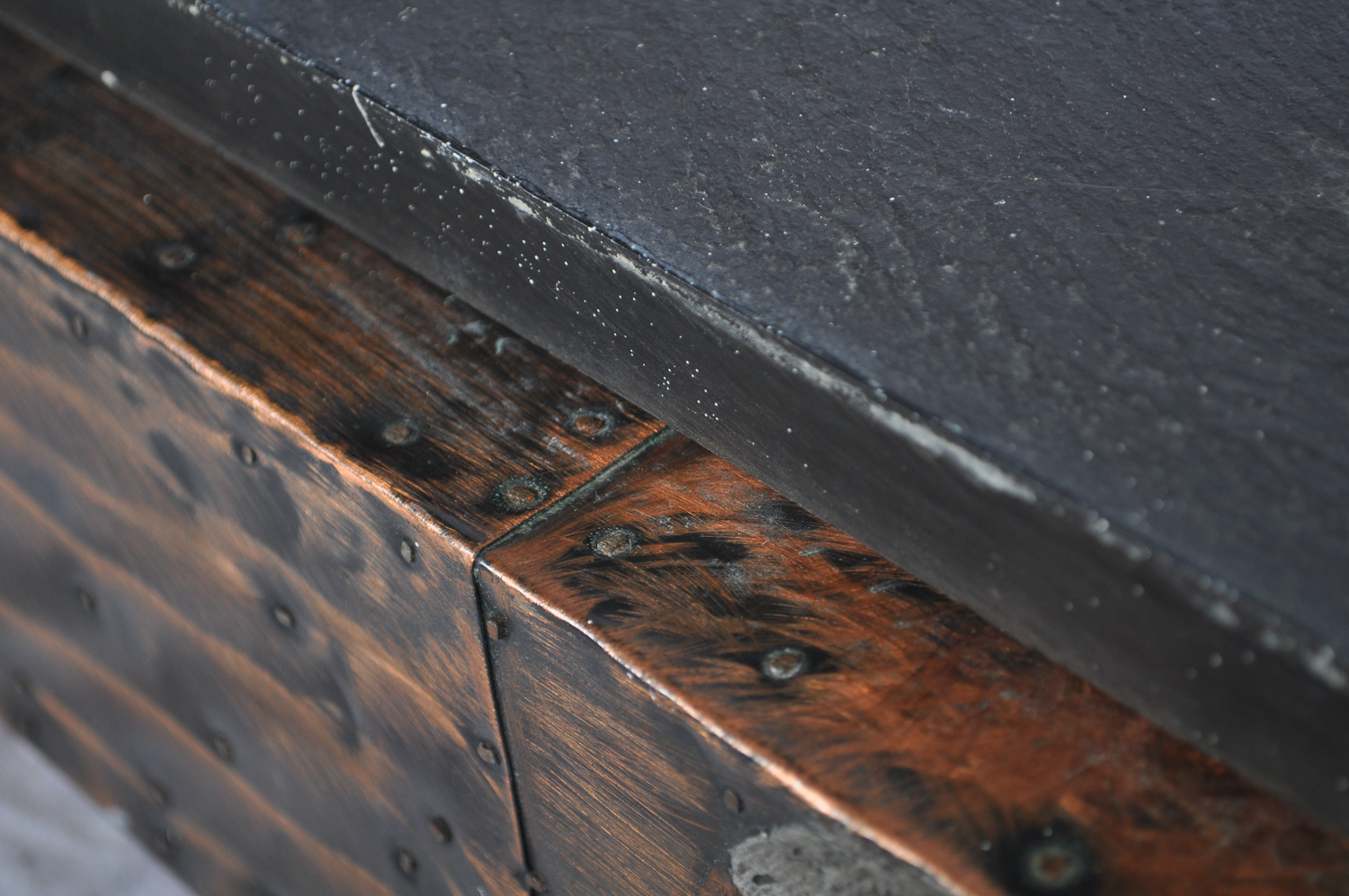Wall Mounted Mirror and a Matching Slate Top Mantle