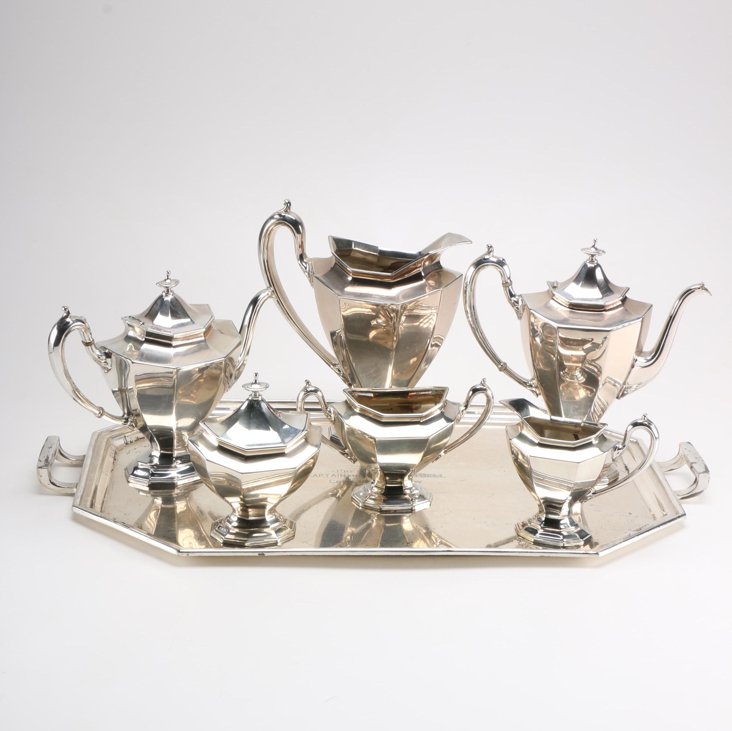 Reed & Barton "Sierra" Silver Plate Service Set With Tray