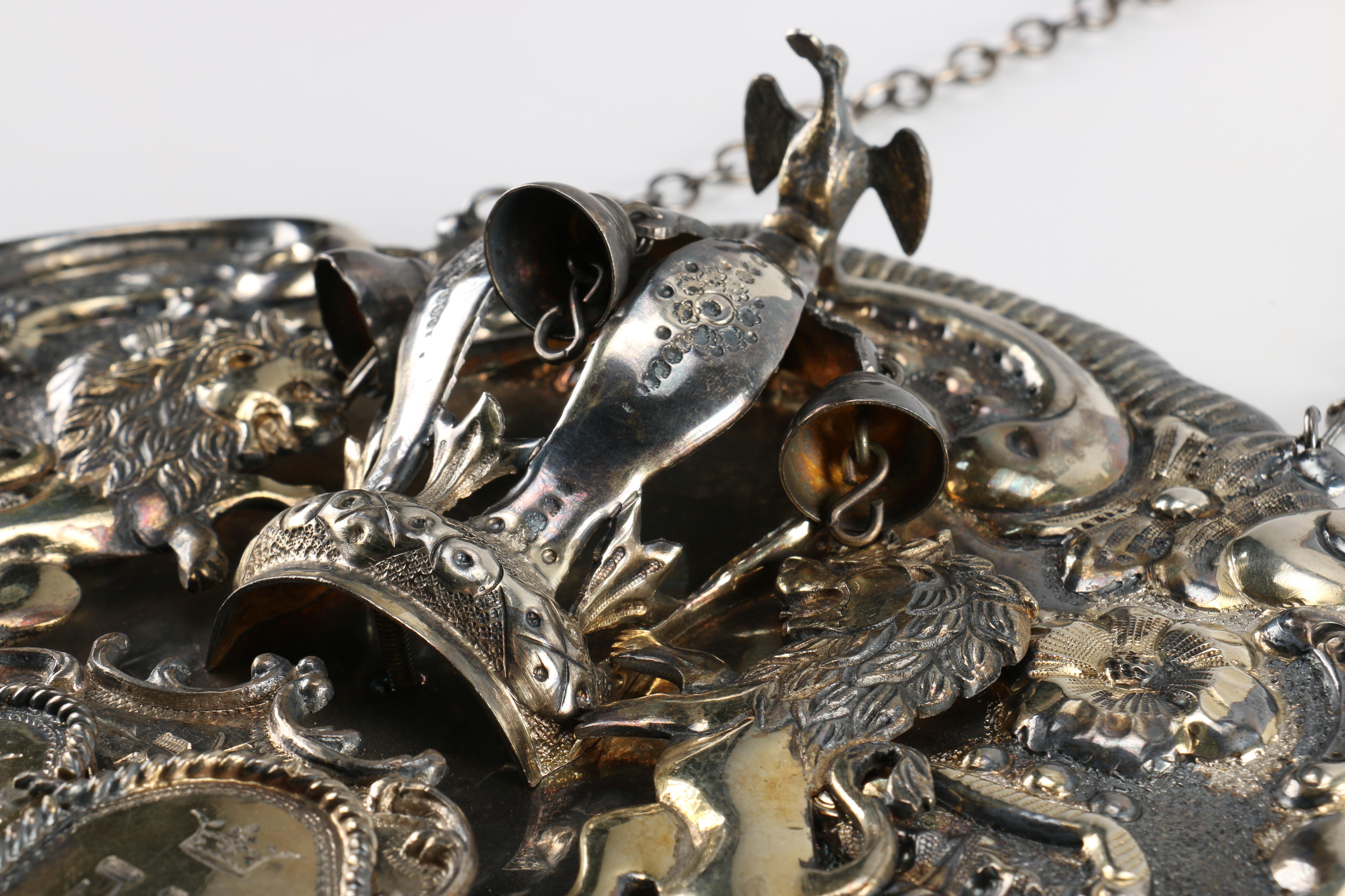 19th Century Sterling Silver Russian Torah Shield