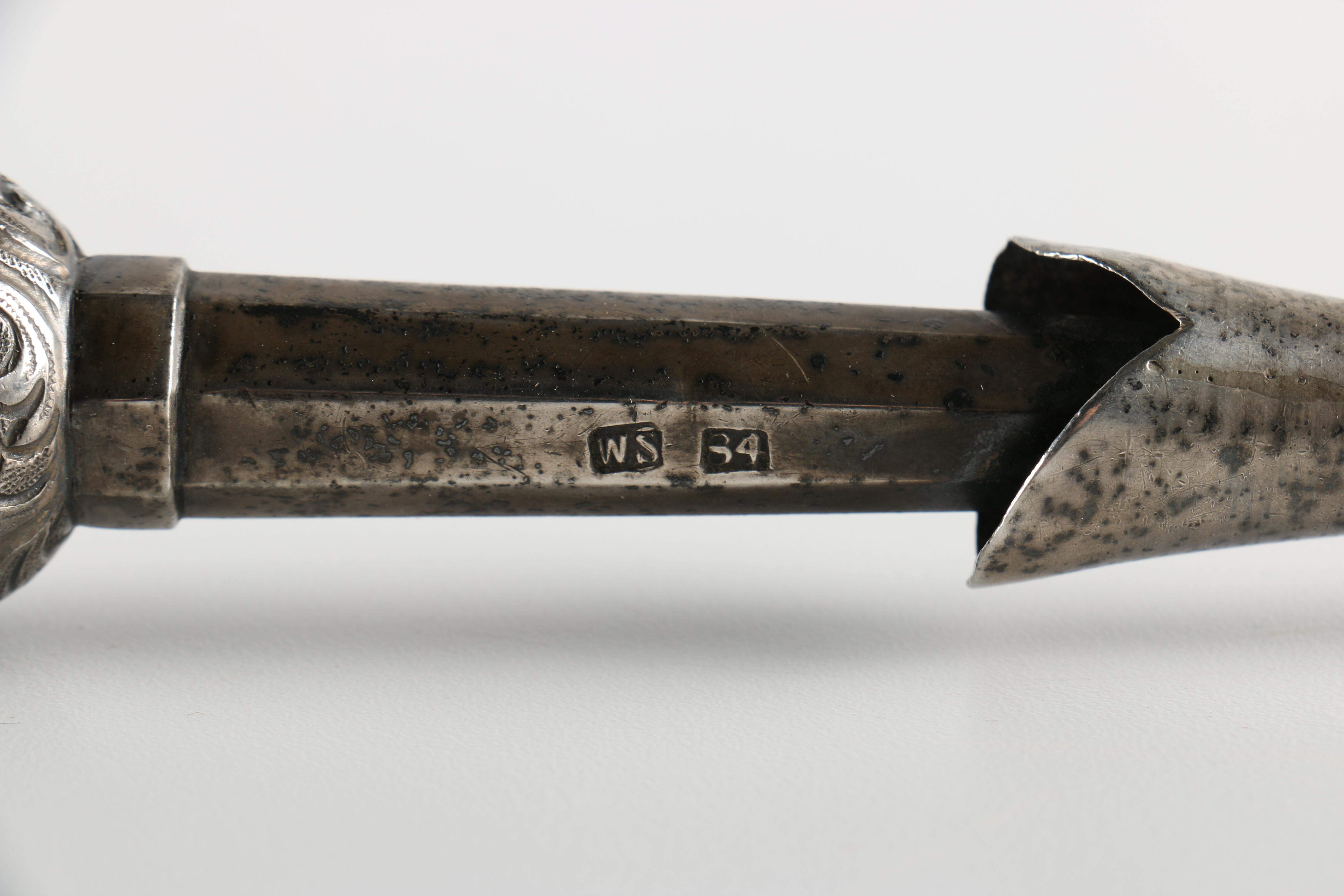 19/20th Century Russian Silver Yad with Scrolled Filigree Handle