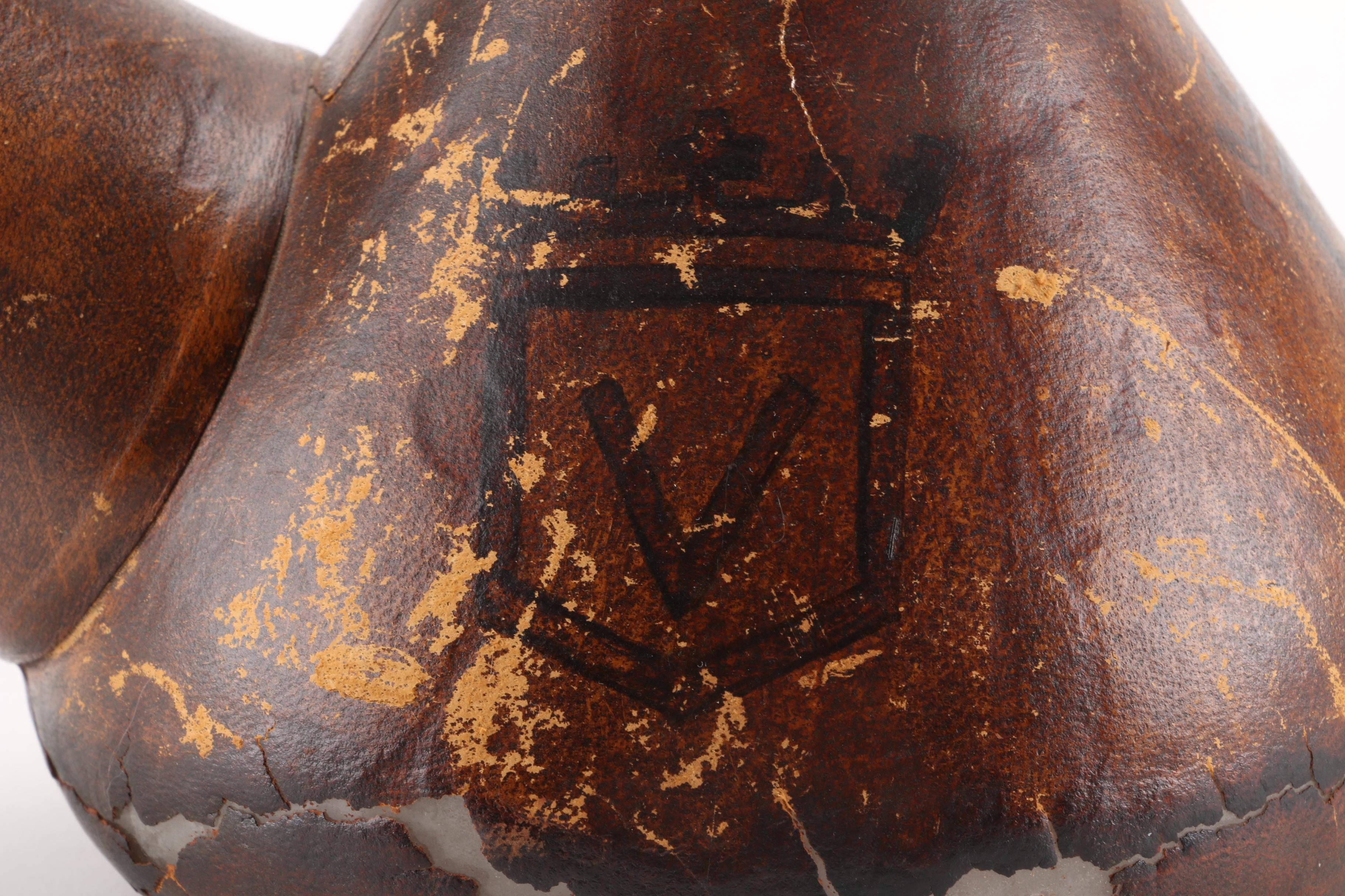 Vintage Leather-Wrapped Glass Carafe