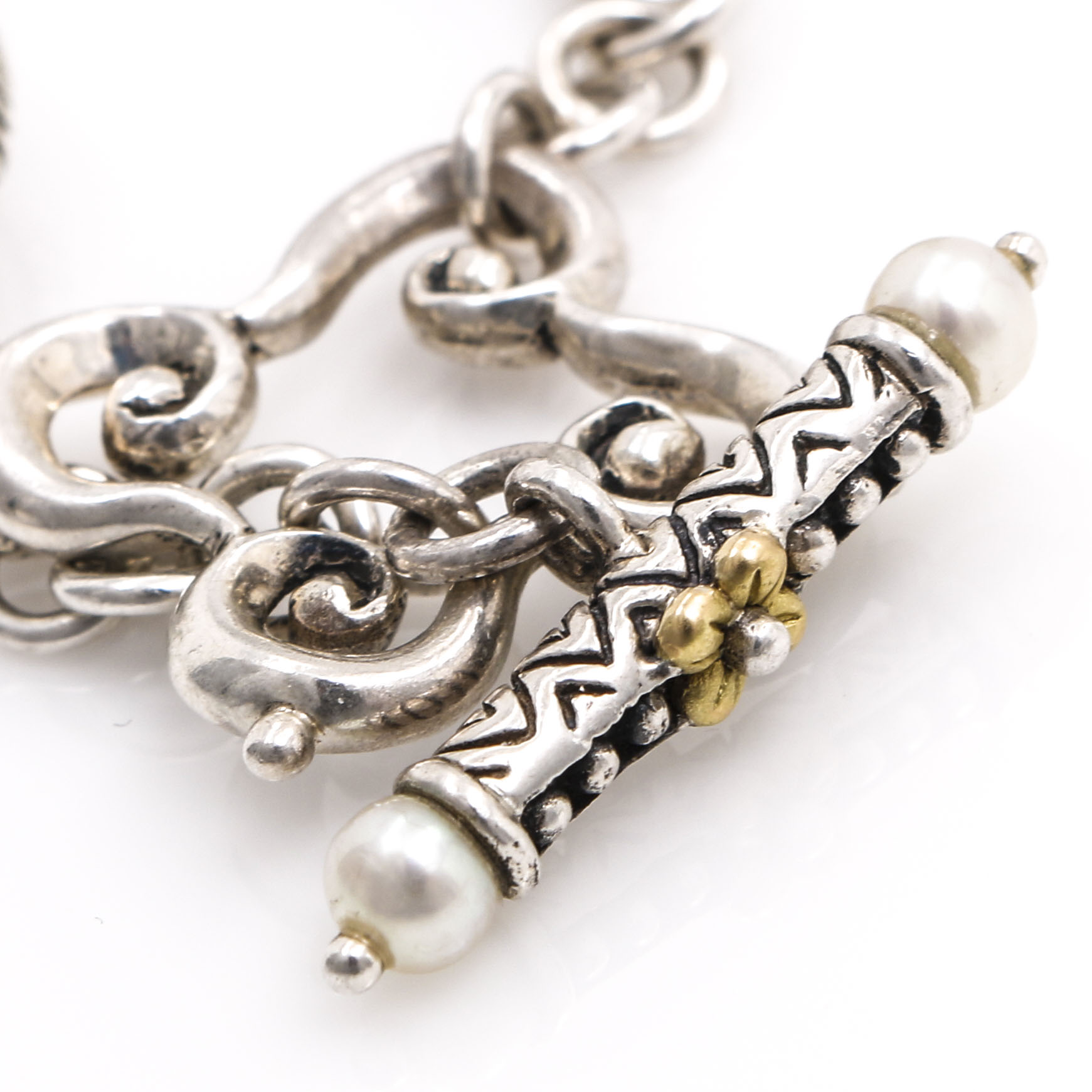 Sterling Silver Pearl Necklace and Bracelet