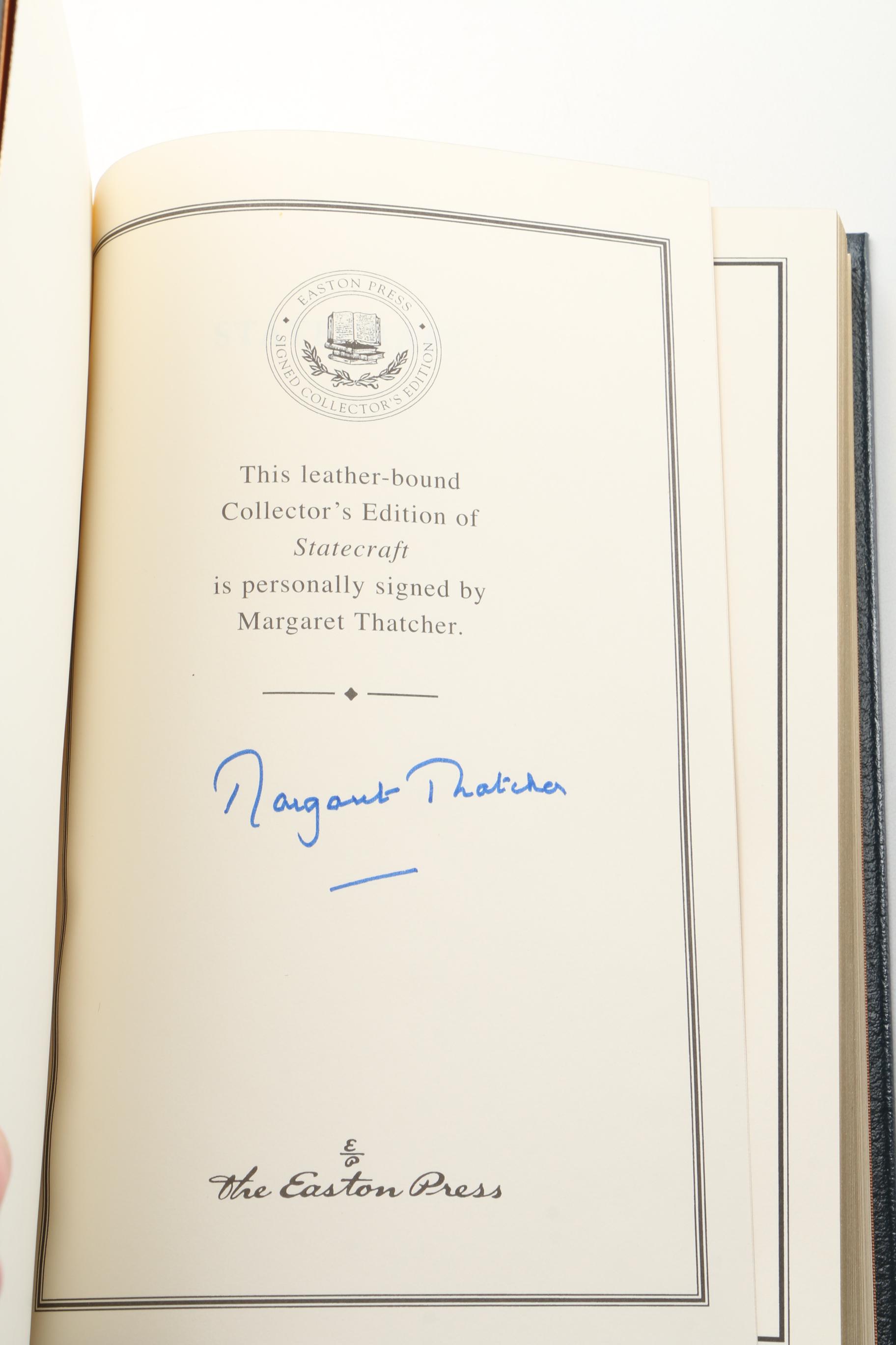Signed Easton Press Edition "Statecraft: Strategies for a Changing World" by Margaret Thatcher