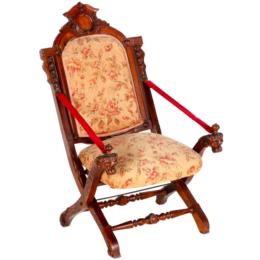 Victorian Walnut Folding Chair