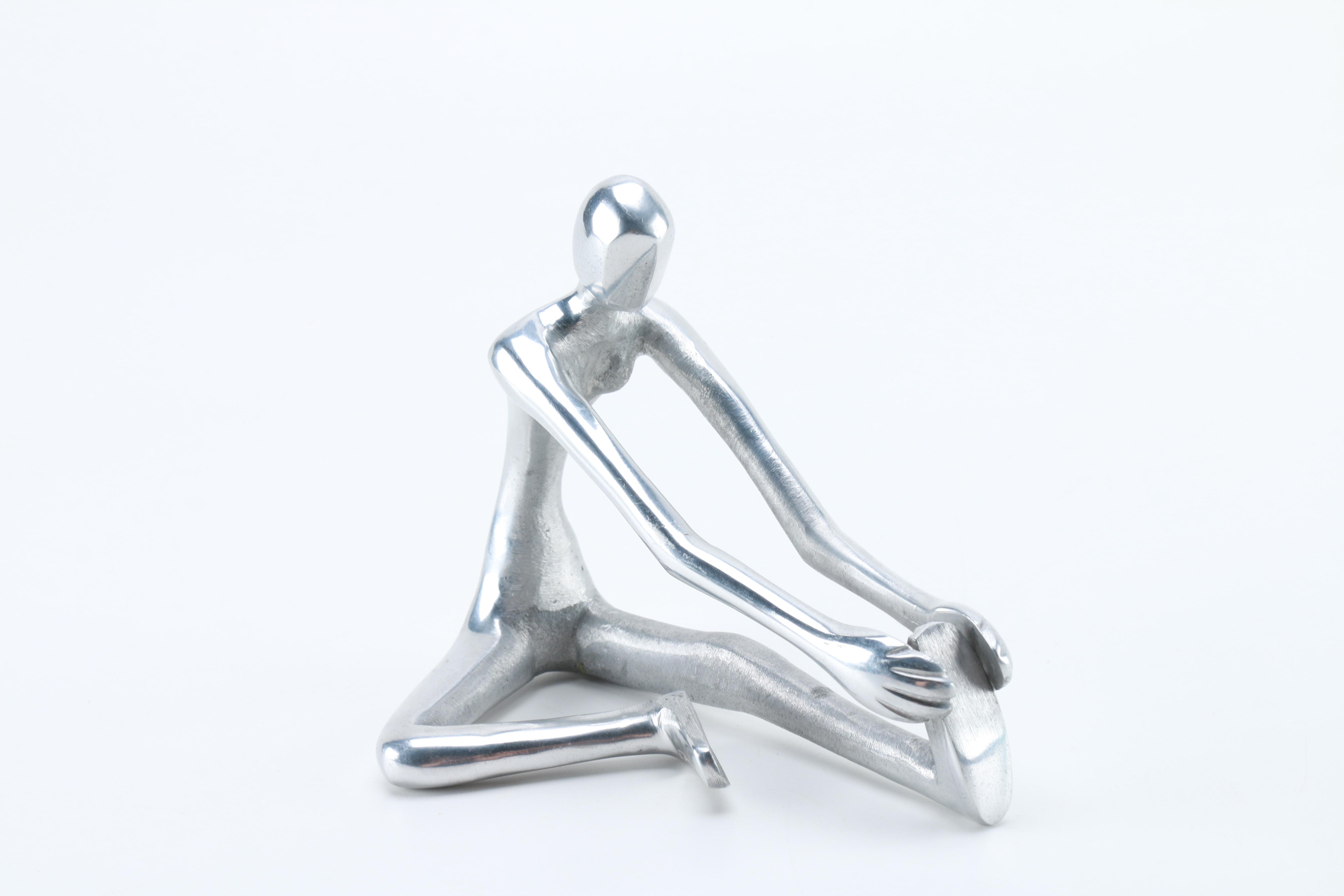 Dolbi Cashier Modernist Chrome Sculpture of Female Gymnast