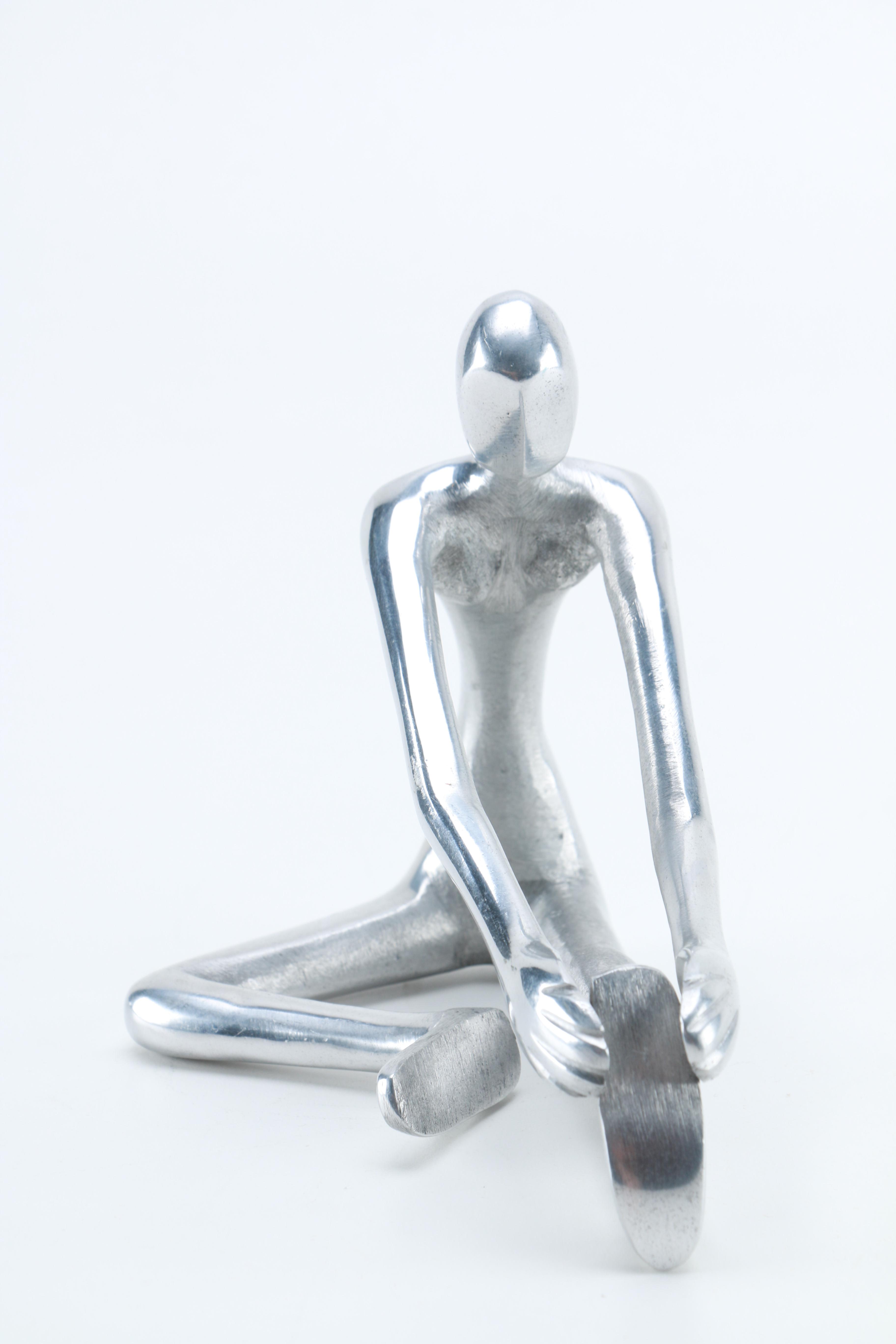 Dolbi Cashier Modernist Chrome Sculpture of Female Gymnast