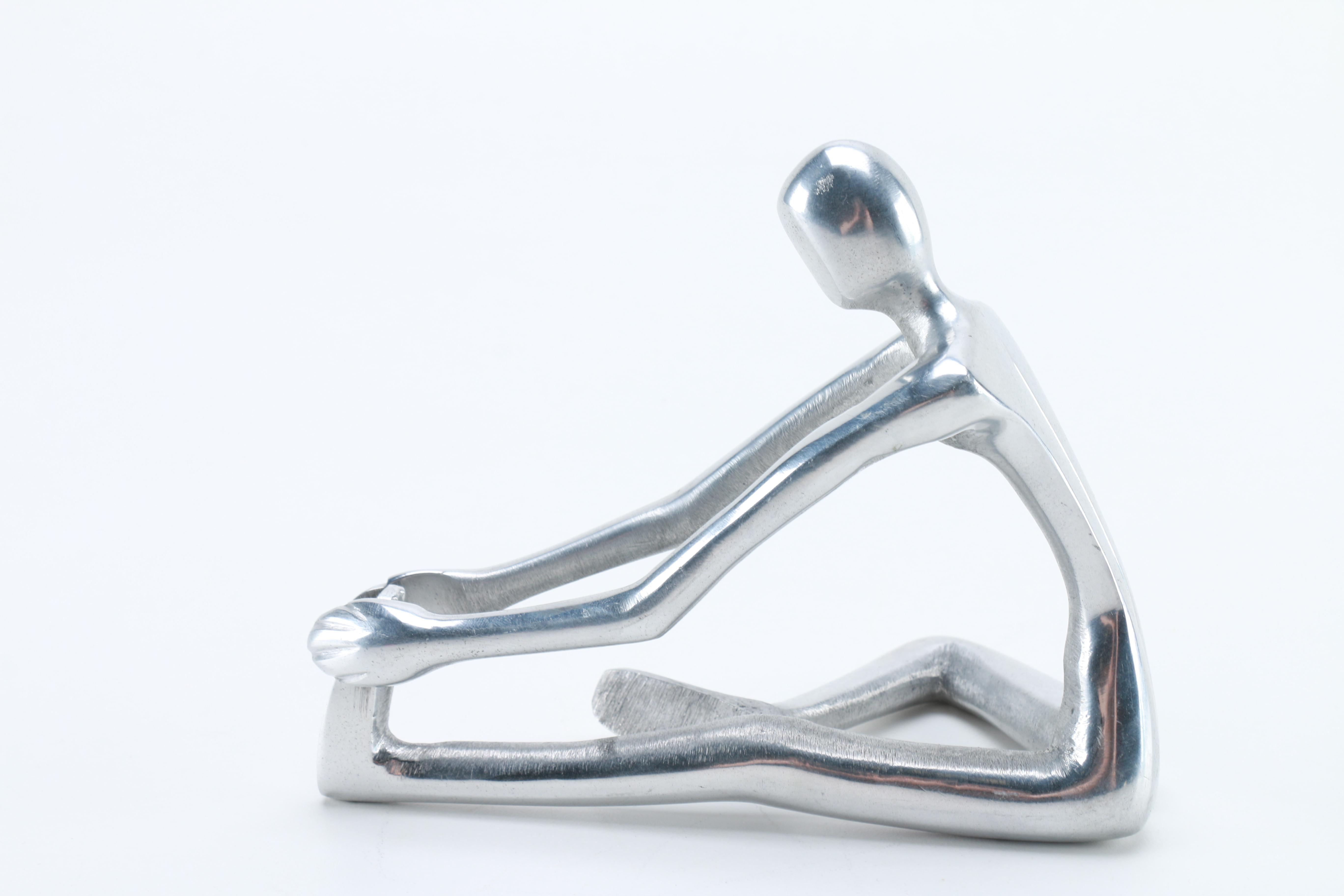 Dolbi Cashier Modernist Chrome Sculpture of Female Gymnast