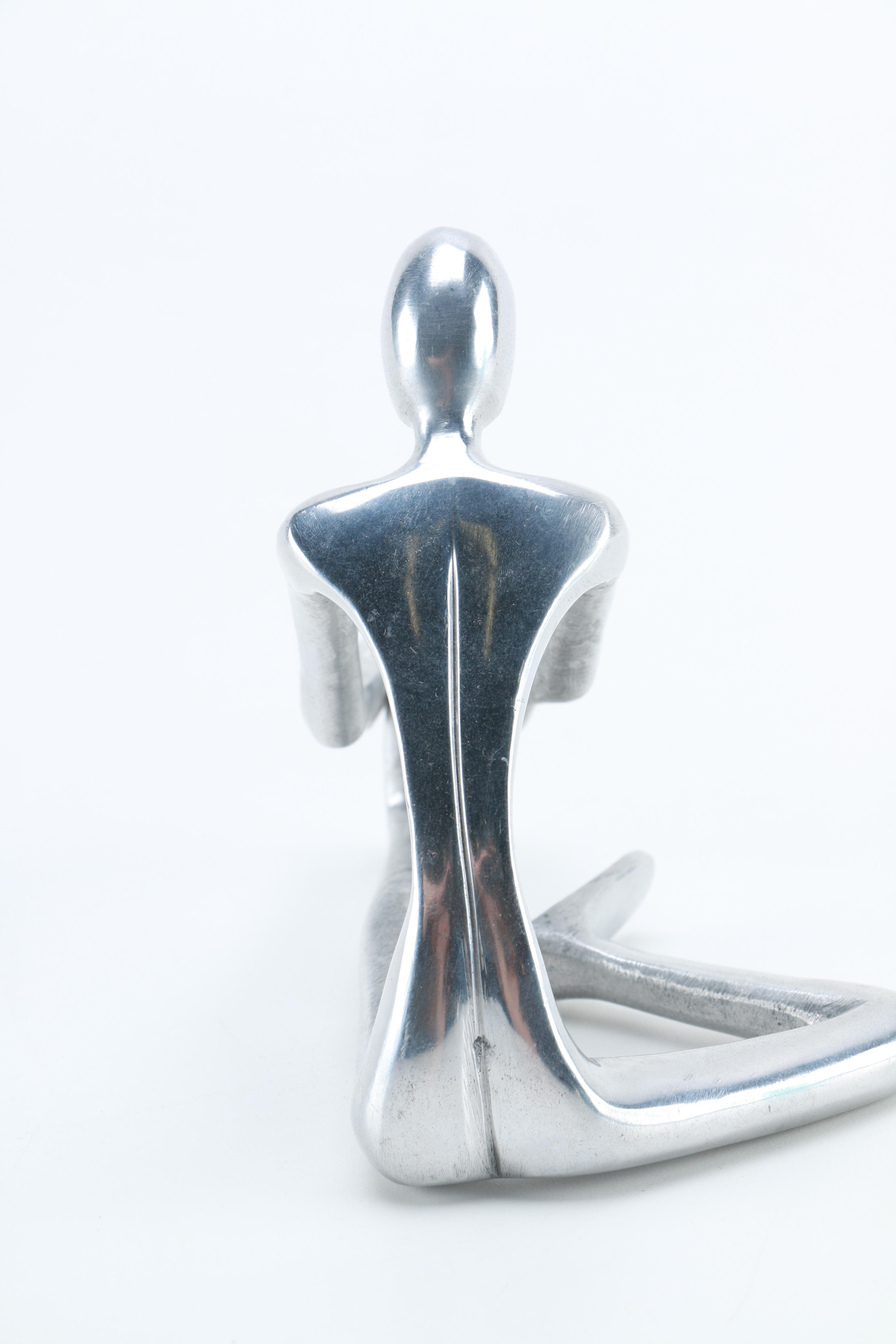 Dolbi Cashier Modernist Chrome Sculpture of Female Gymnast