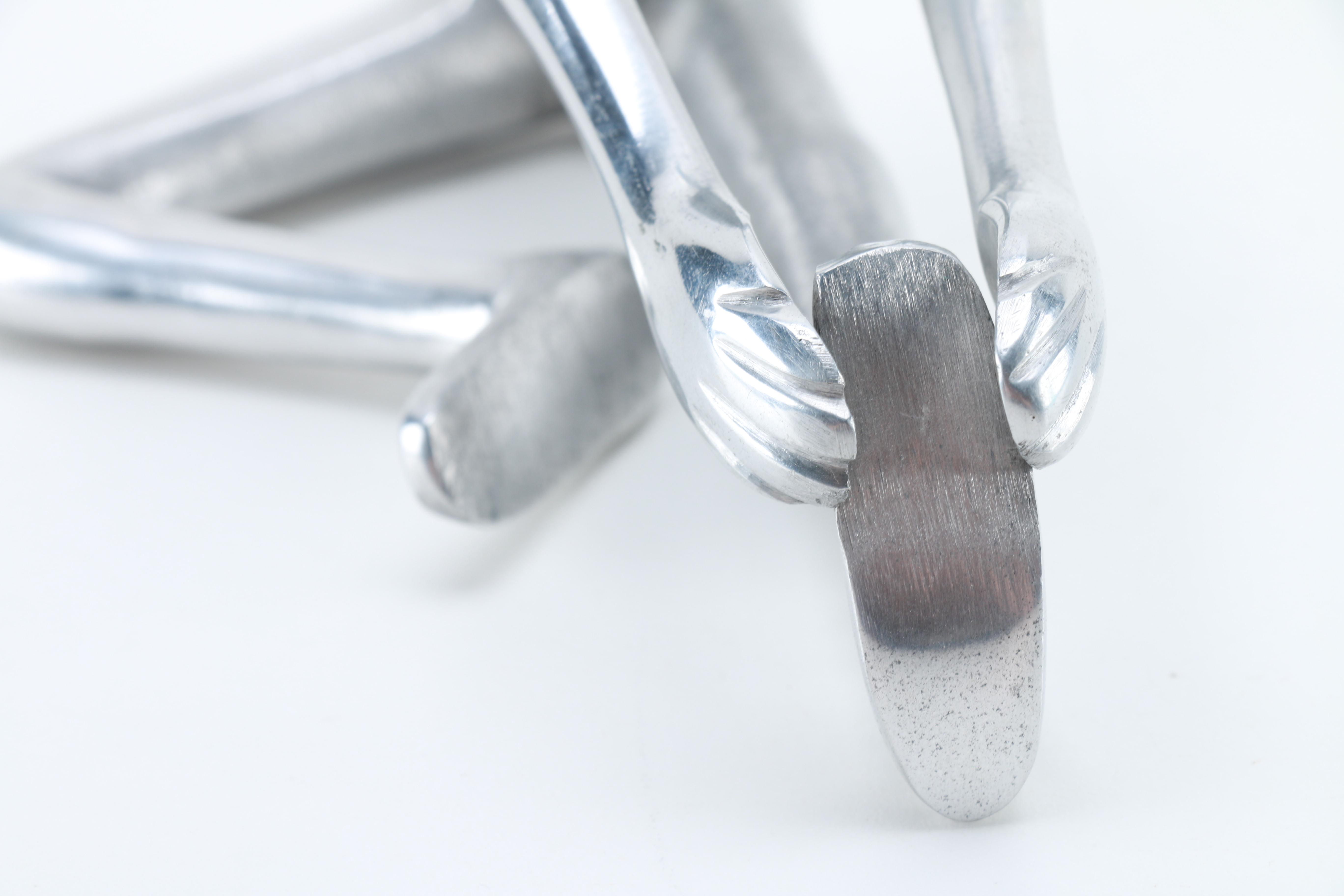 Dolbi Cashier Modernist Chrome Sculpture of Female Gymnast