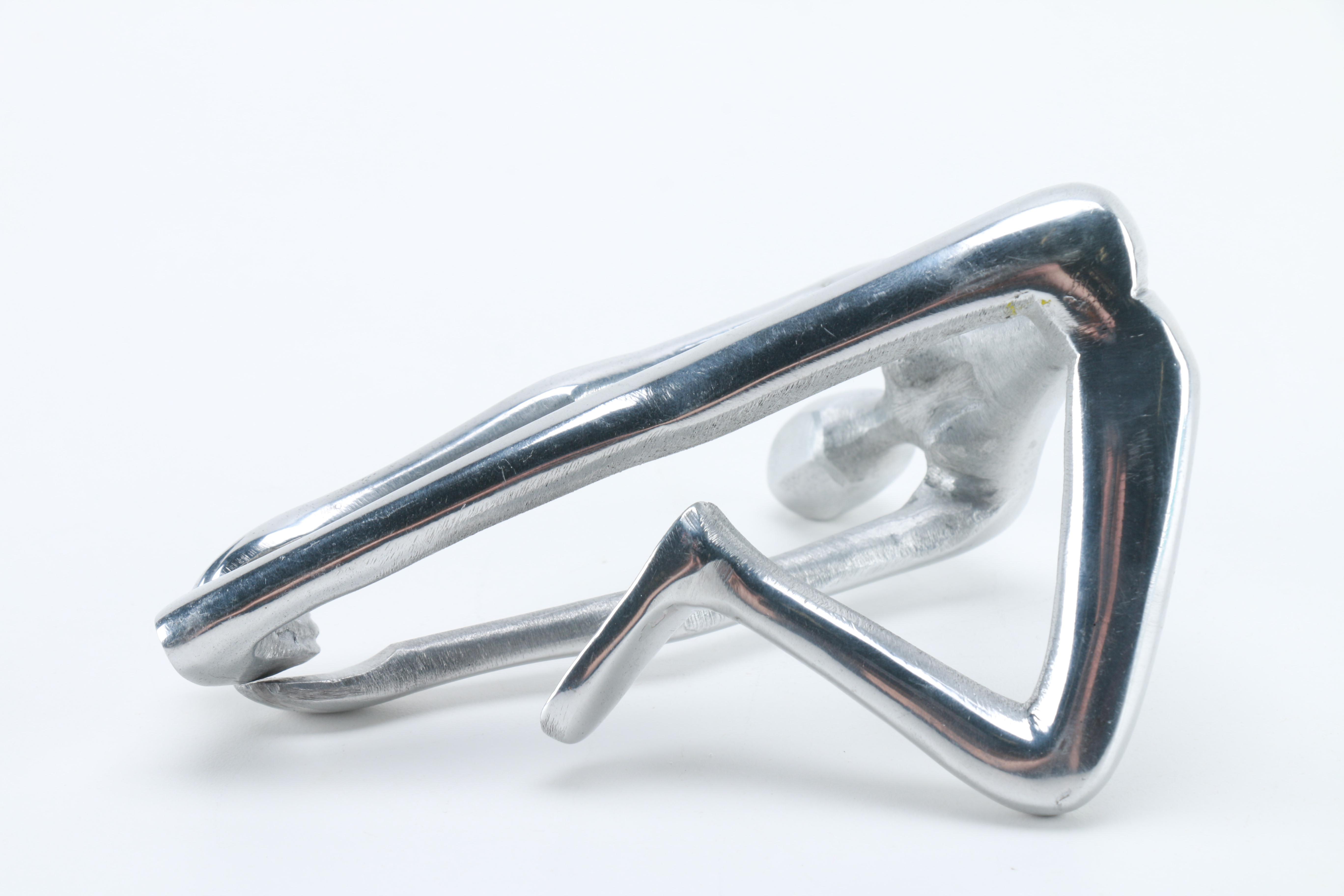 Dolbi Cashier Modernist Chrome Sculpture of Female Gymnast