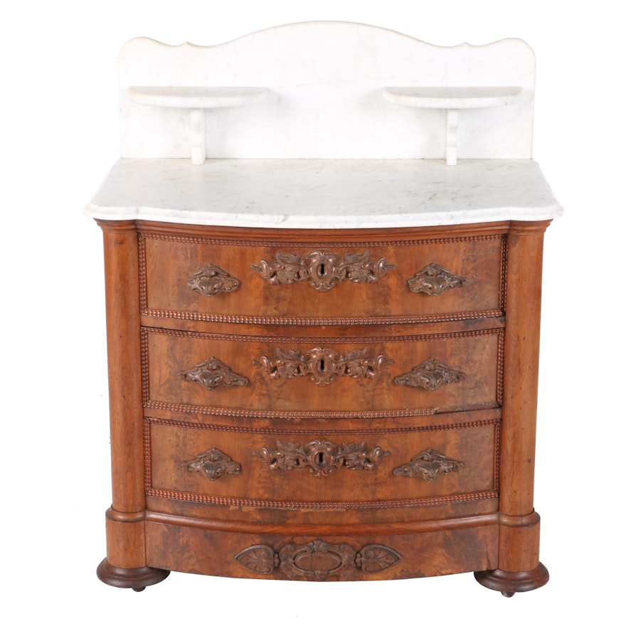 Antique Victorian Style Marble Top Wash Stand by Miller & Teter