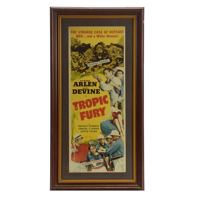 Original 1952 "Tropic Fury" One-Sheet Theatrical Poster