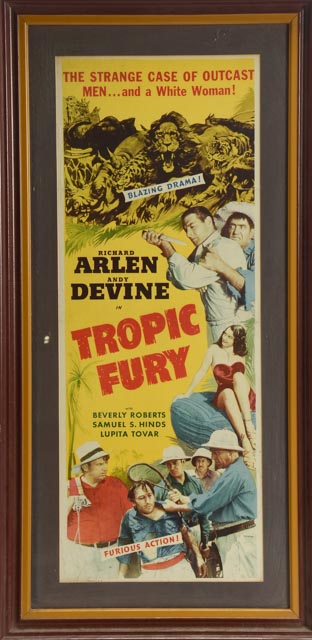 Original 1952 "Tropic Fury" One-Sheet Theatrical Poster